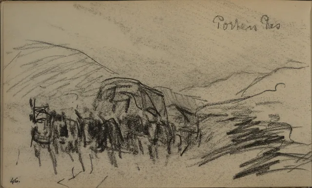 Cavalo e carroça. De um caderno de Otira, Petrus van der Velden