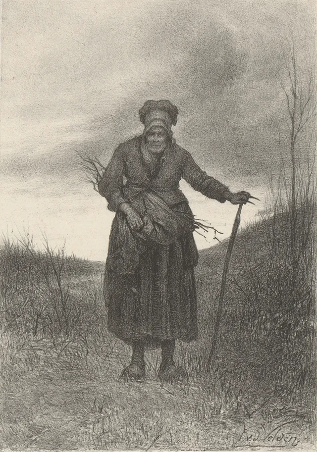 Anciana con un haz de leña, Petrus van der Velden