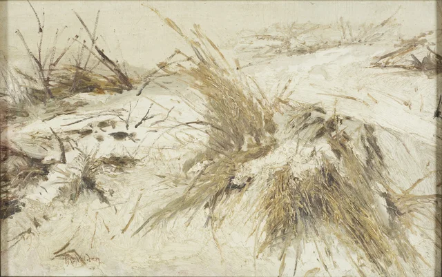 Snow on the sand dunes, Petrus van der Velden