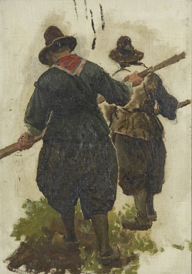 Two Marken bargemen, Petrus van der Velden