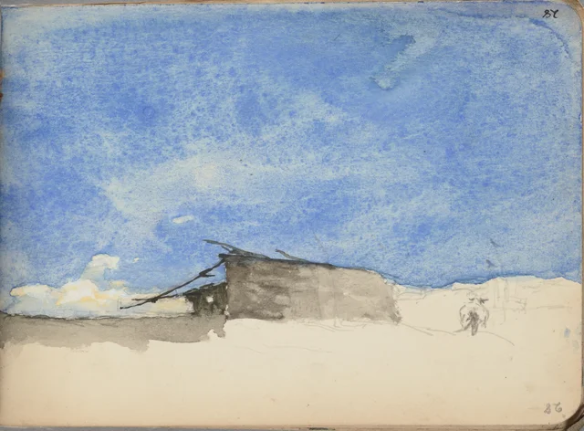 Aquarela de um barco encalhado. De um caderno de Wellington, Petrus van der Velden