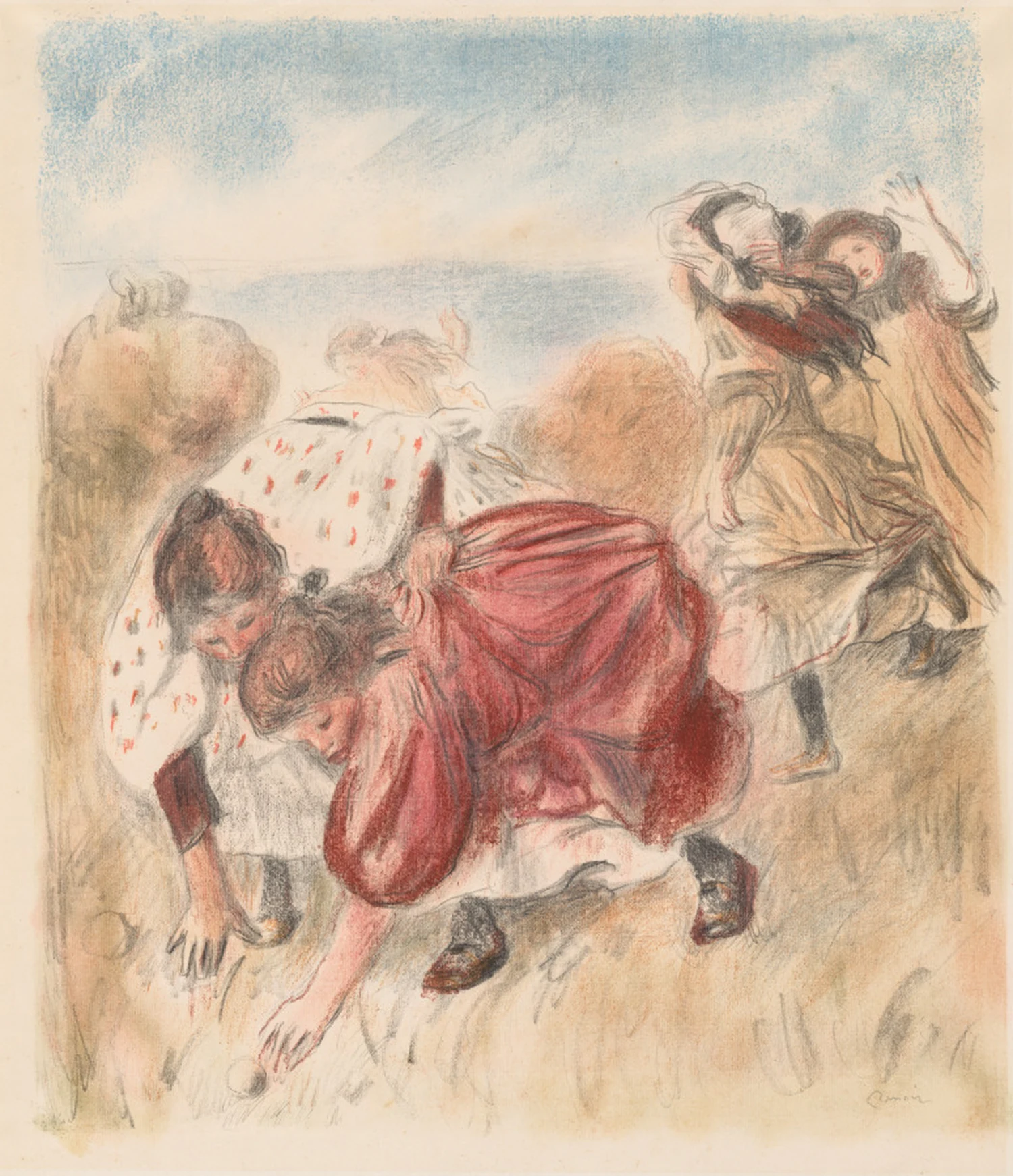 Children Playing Ball, Pierre-Auguste Renoir