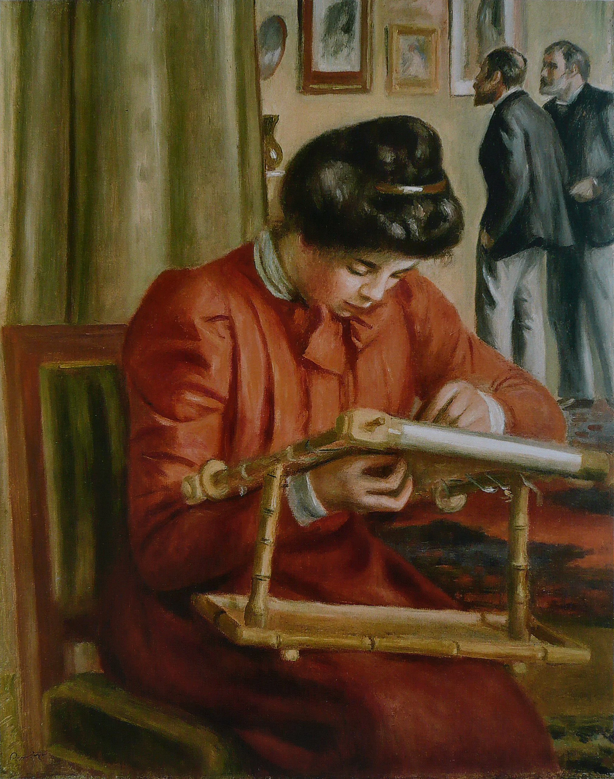 Christine Lerolle brodant, Pierre-Auguste Renoir
