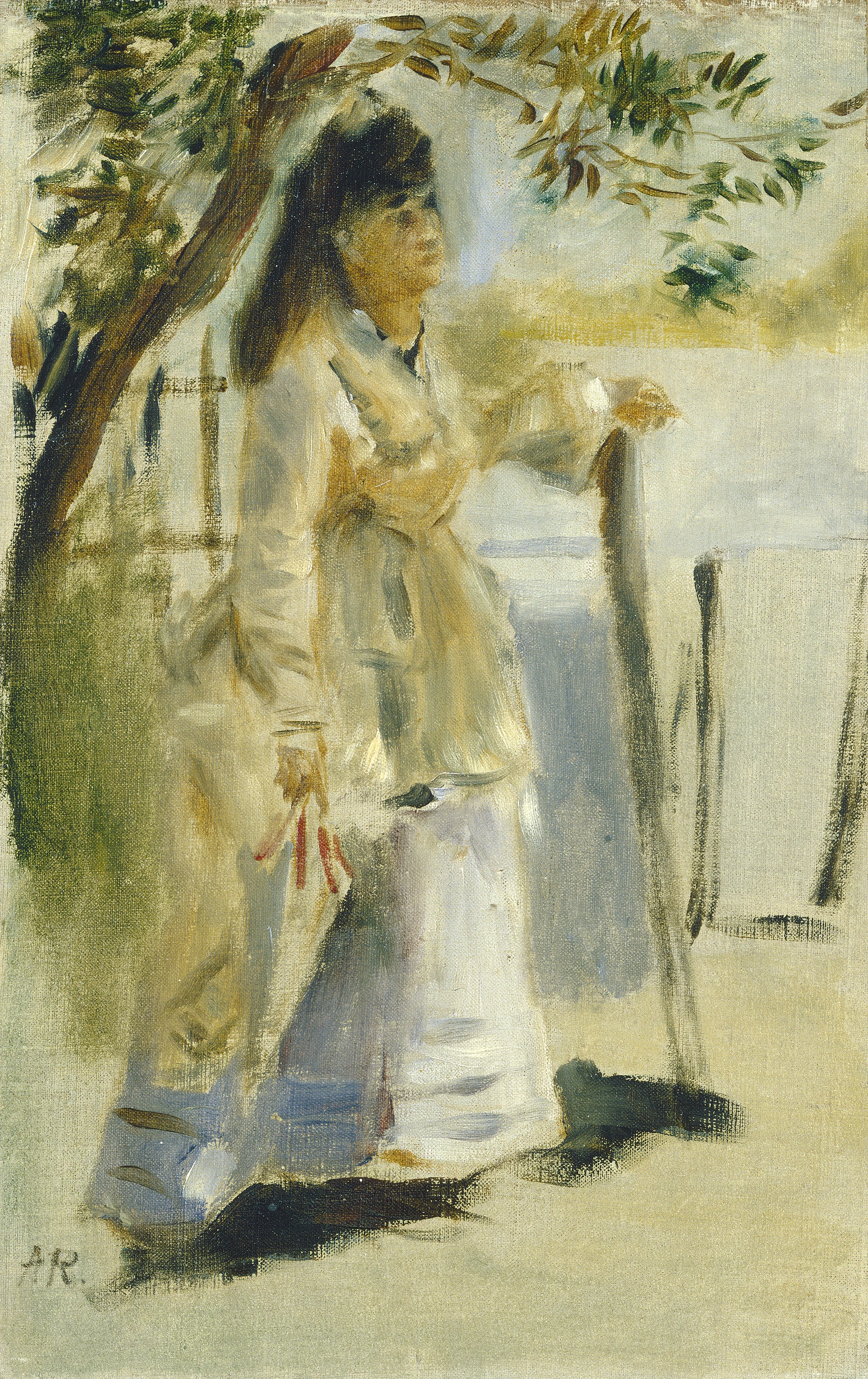 Femme près d'une clôture, Pierre-Auguste Renoir