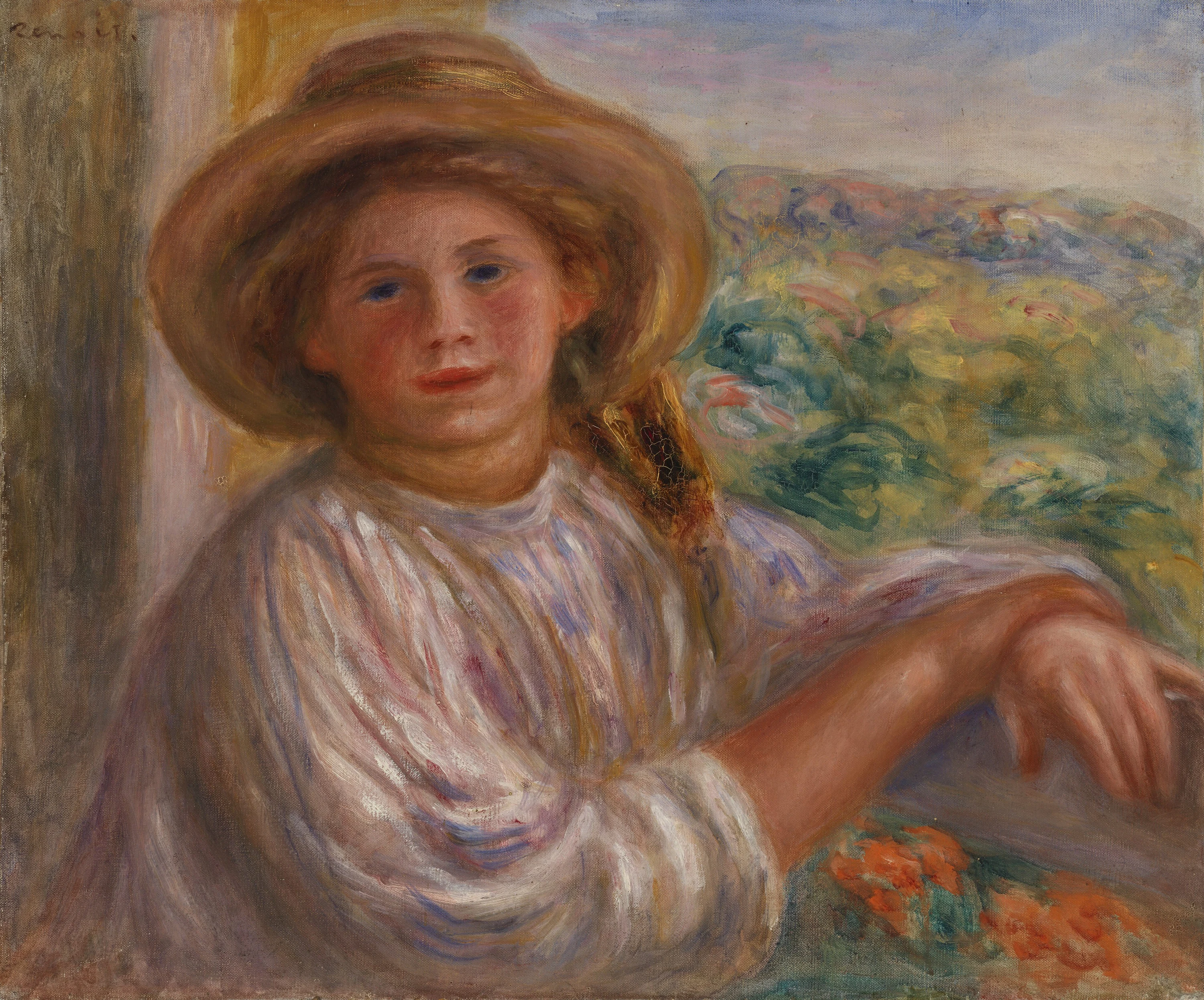 Girl on a Balcony, Cagnes (Jeune femme au balcon, Cagnes), Pierre-Auguste Renoir