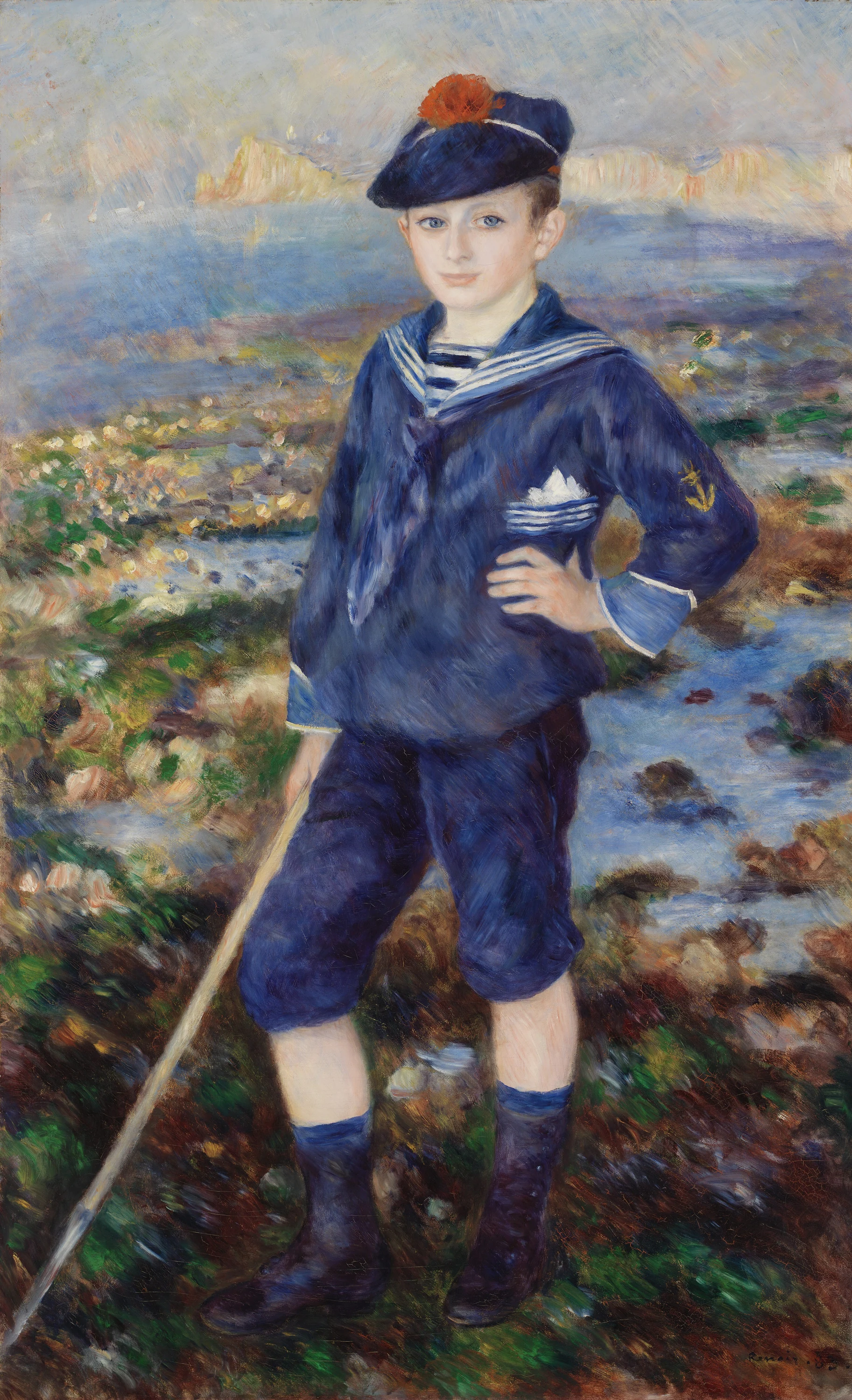 Jeune garçon sur la plage d'Yport, Pierre-Auguste Renoir