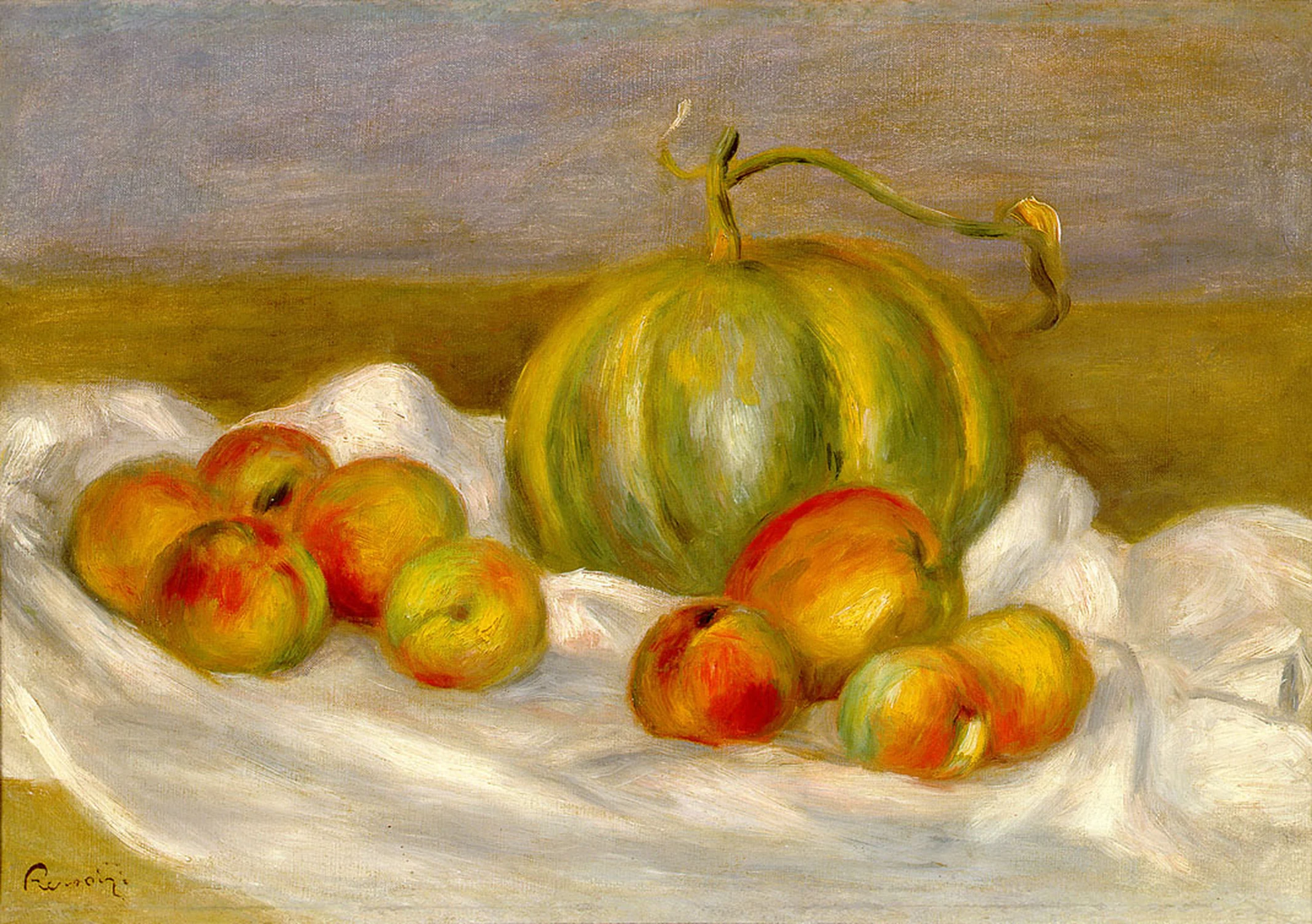 Nature morte au melon et aux pêches, Pierre-Auguste Renoir