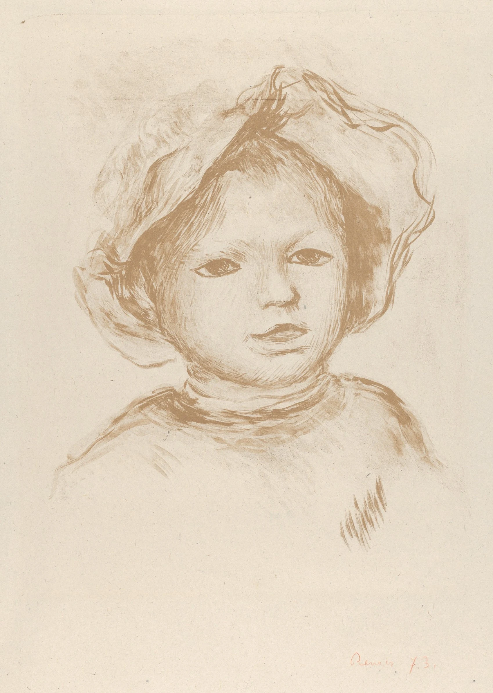 Pierre Renoir from the Front (Head of a Child / Tête d'enfant), from "L'Estampe Originale", Pierre-Auguste Renoir