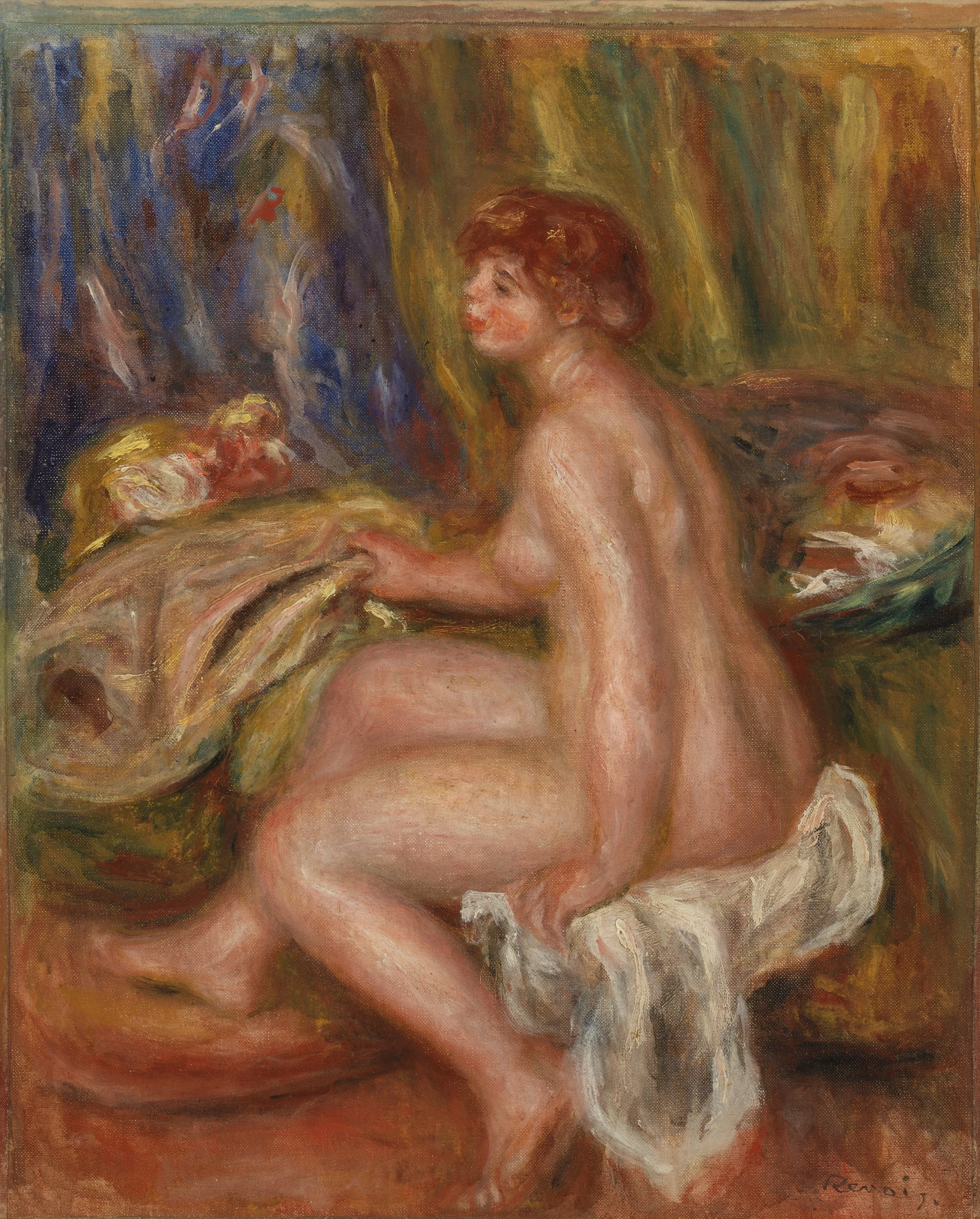 Seated Female Nude, Profile View (Femme nue assise, vue de profil), Pierre-Auguste Renoir