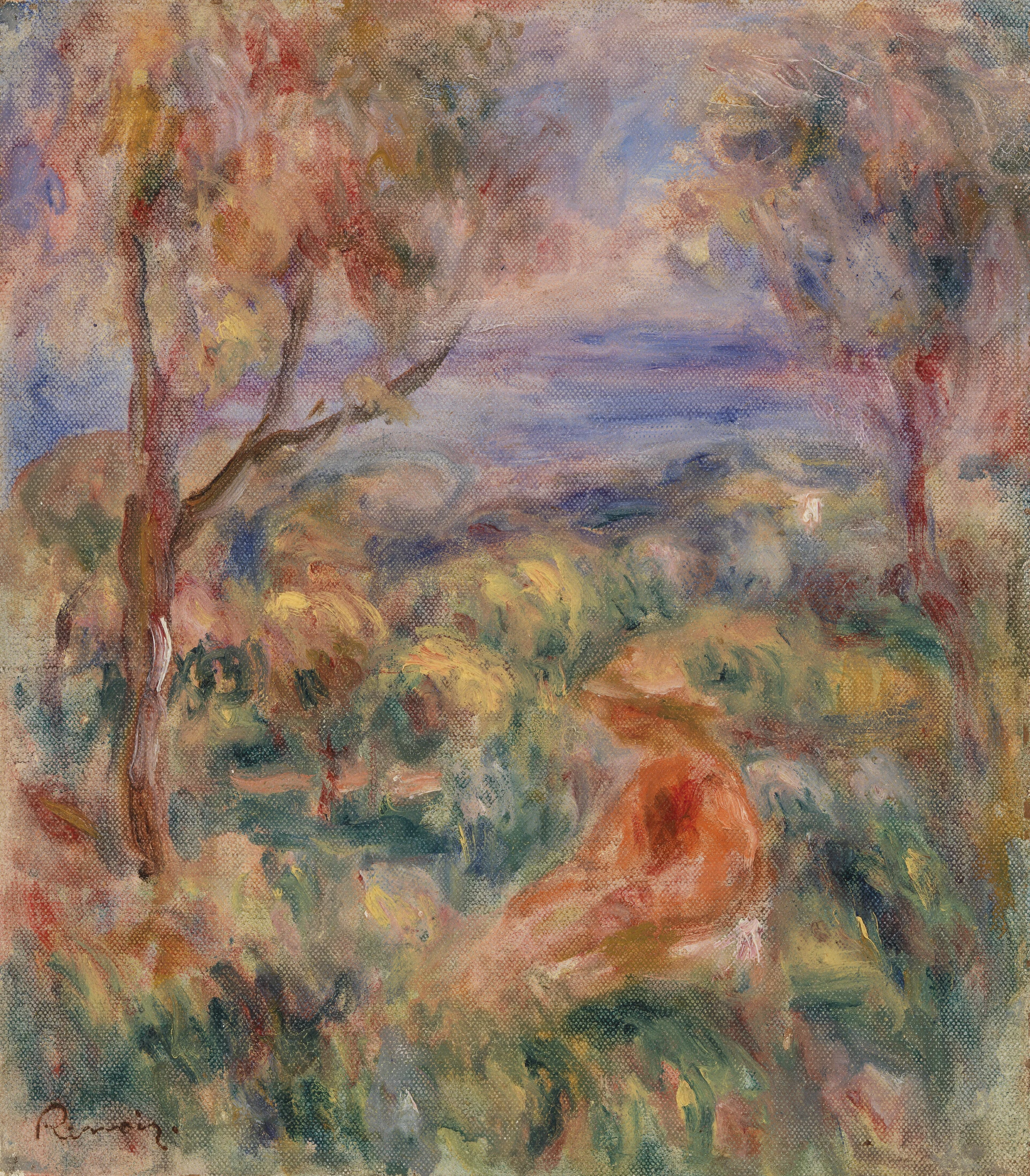 Seated Woman with Sea in the Distance (Femme assise au bord de la mer), Pierre-Auguste Renoir