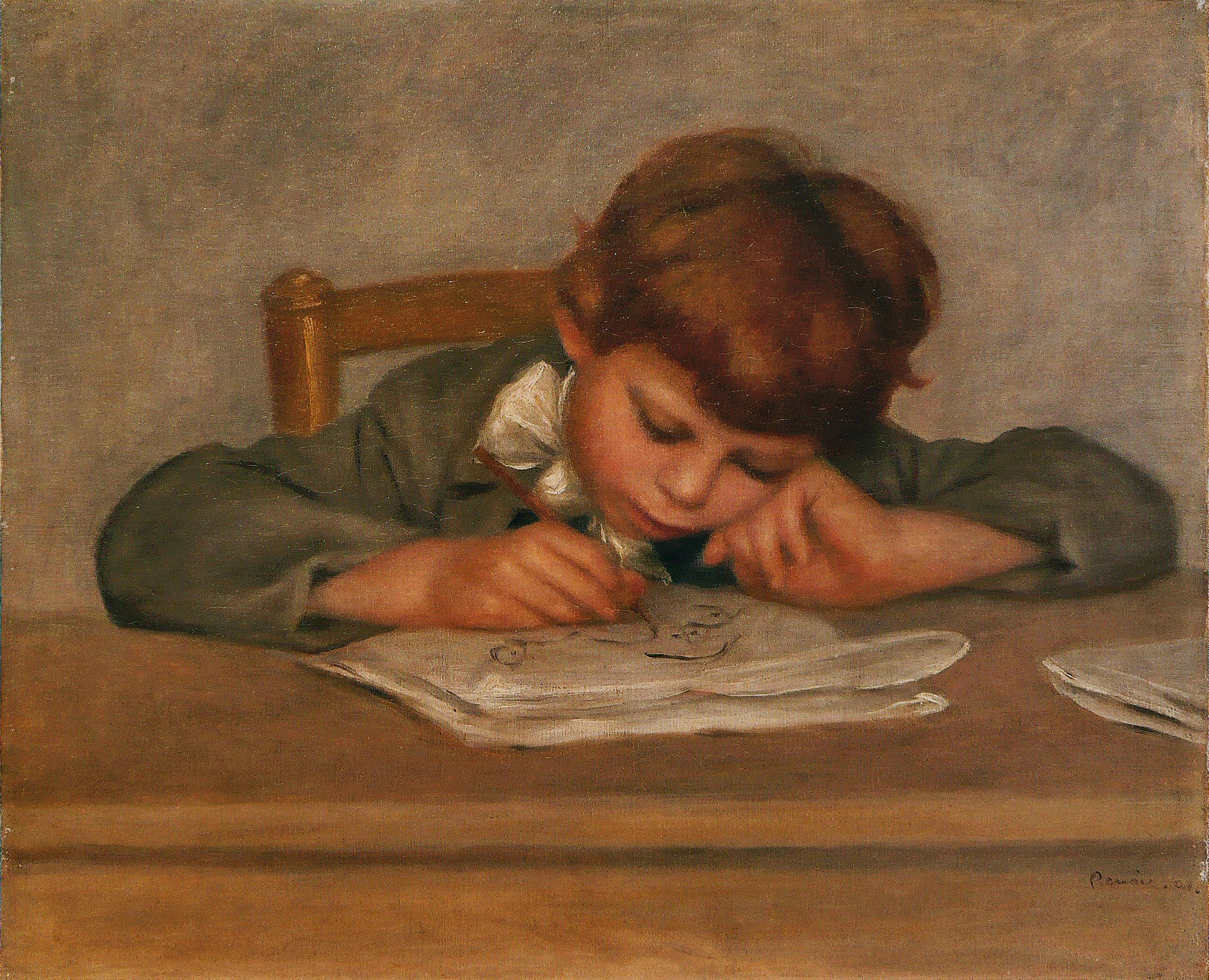 The Artist's Son, Jean, Drawing, Pierre-Auguste Renoir