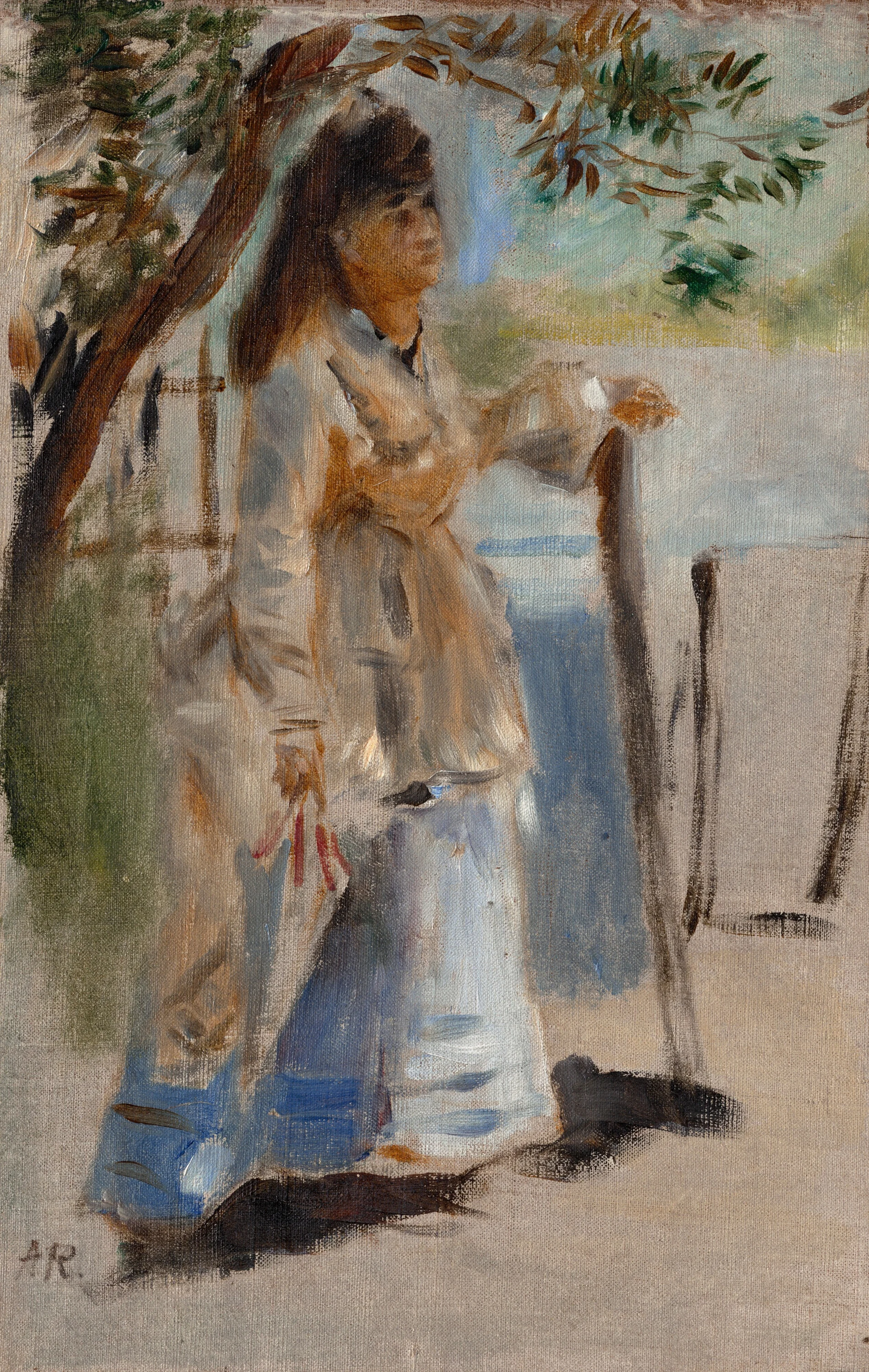 Woman by a Fence, Pierre-Auguste Renoir