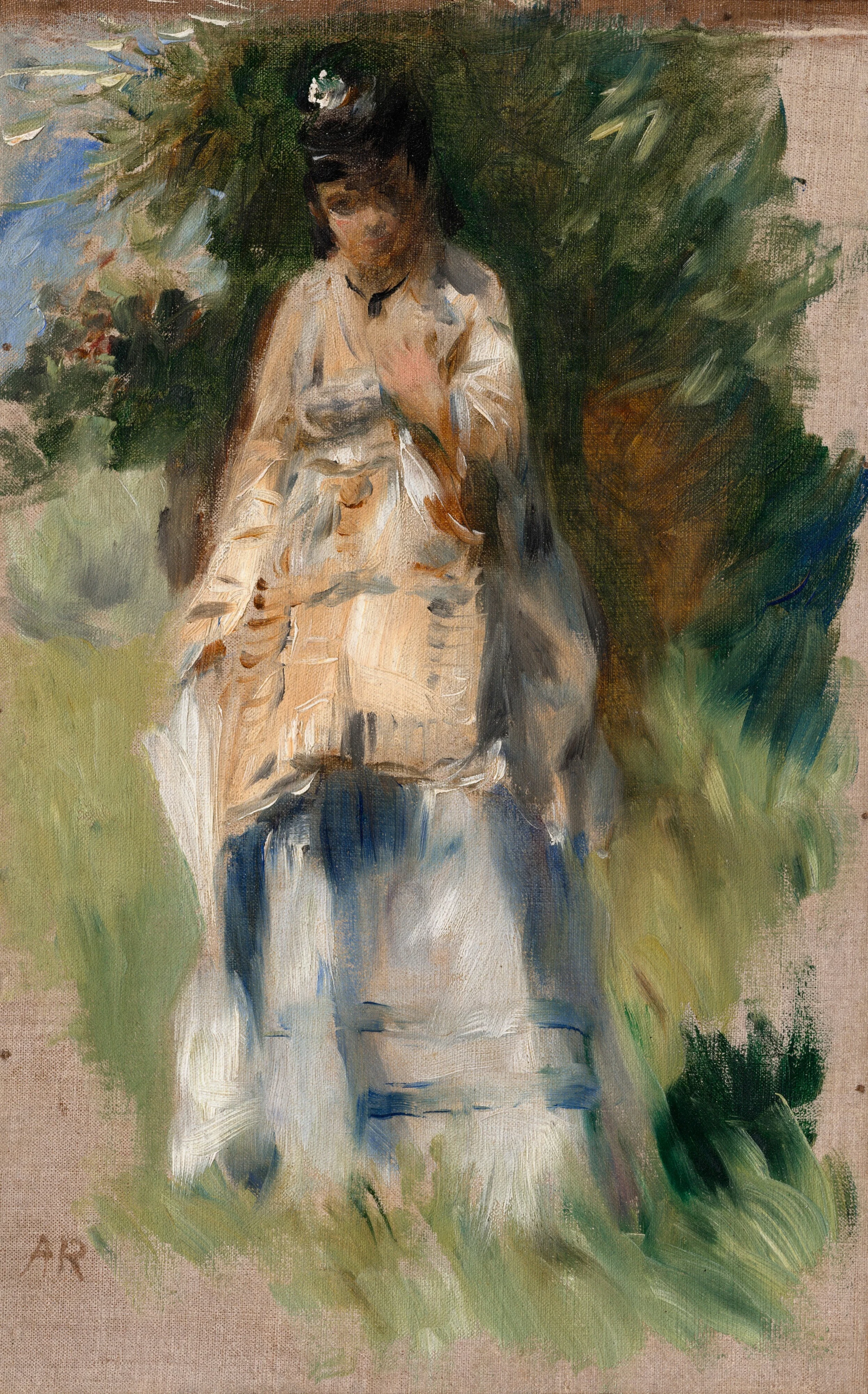 Woman Standing by a Tree, Pierre-Auguste Renoir