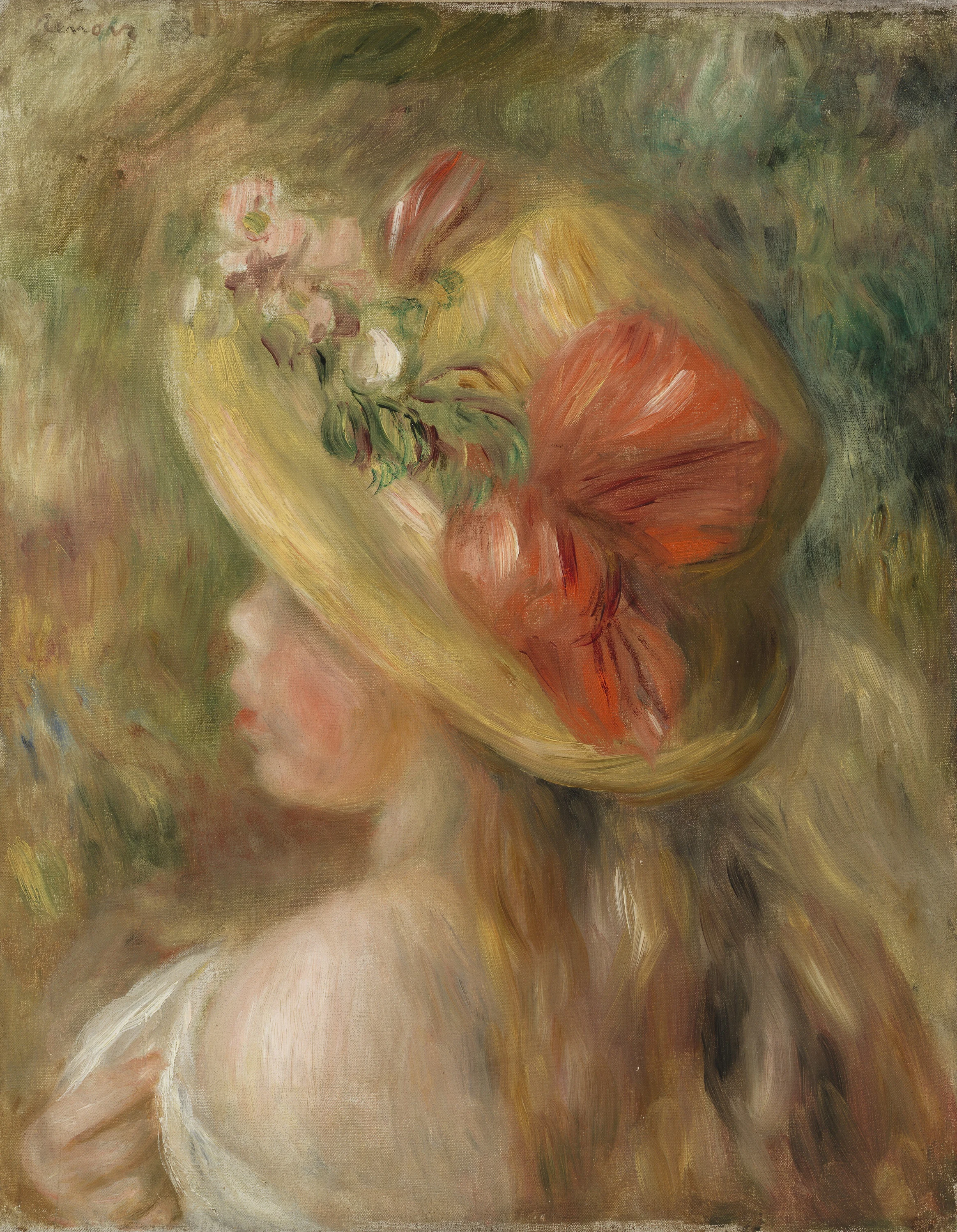 Young Girl with Hat (Jeune fille au chapeau), Pierre-Auguste Renoir