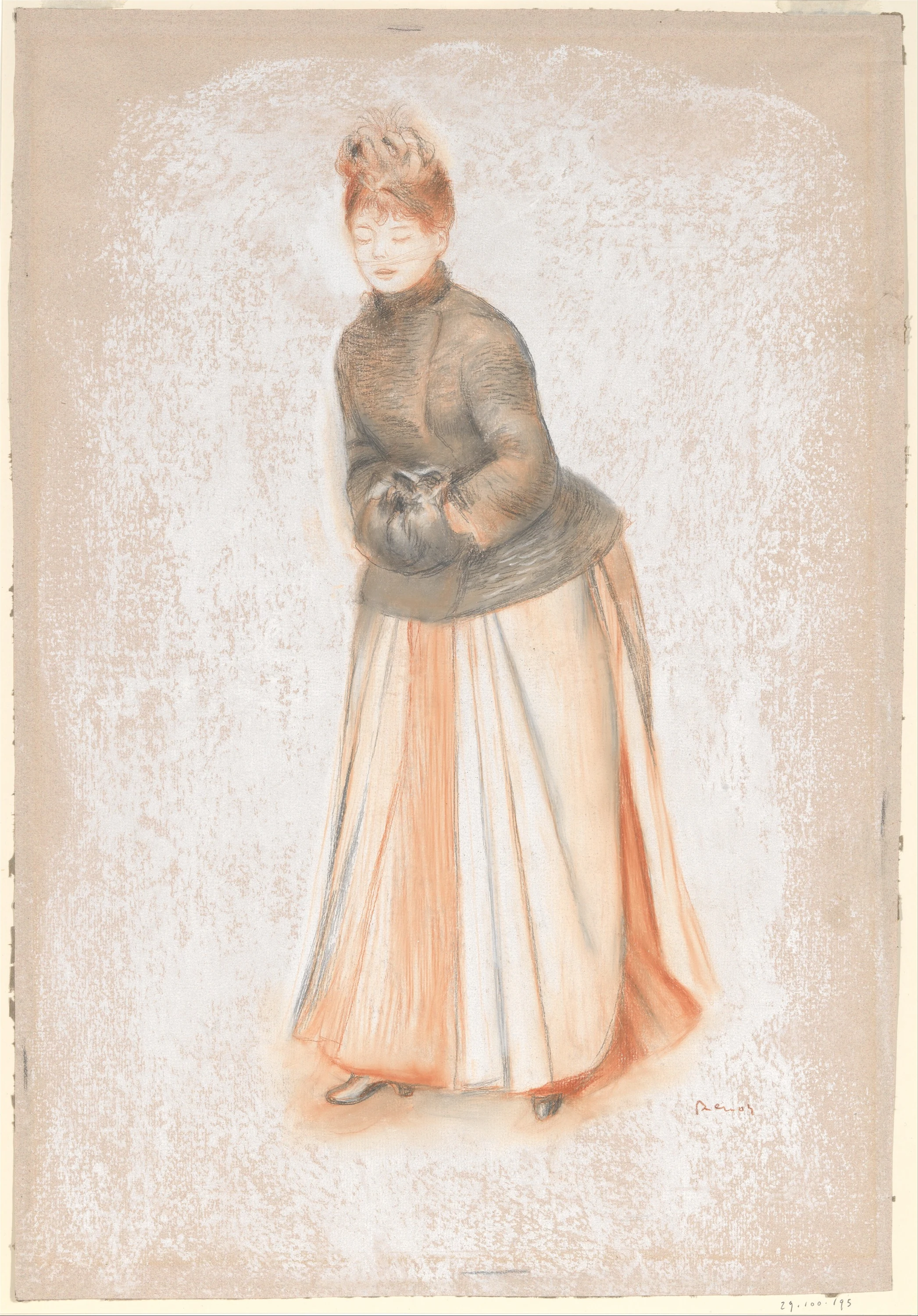 Young Woman with a Muff, Pierre-Auguste Renoir