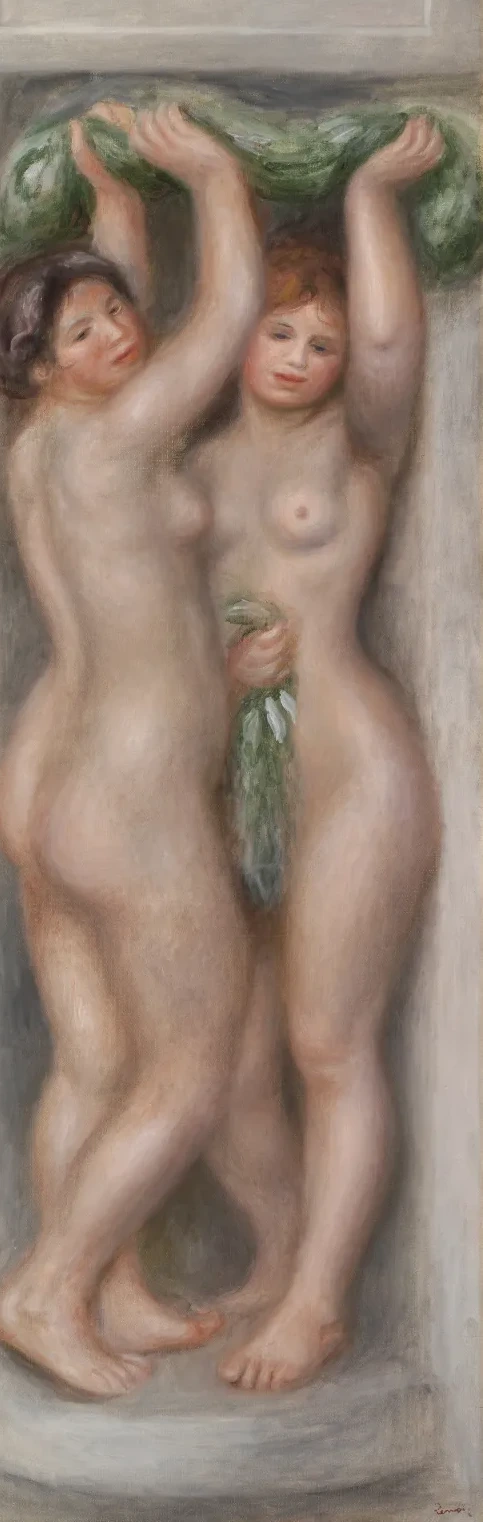 Caryatids (Cariatides); also called Deux baigneuses (panneau décoratif), Pierre-Auguste Renoir