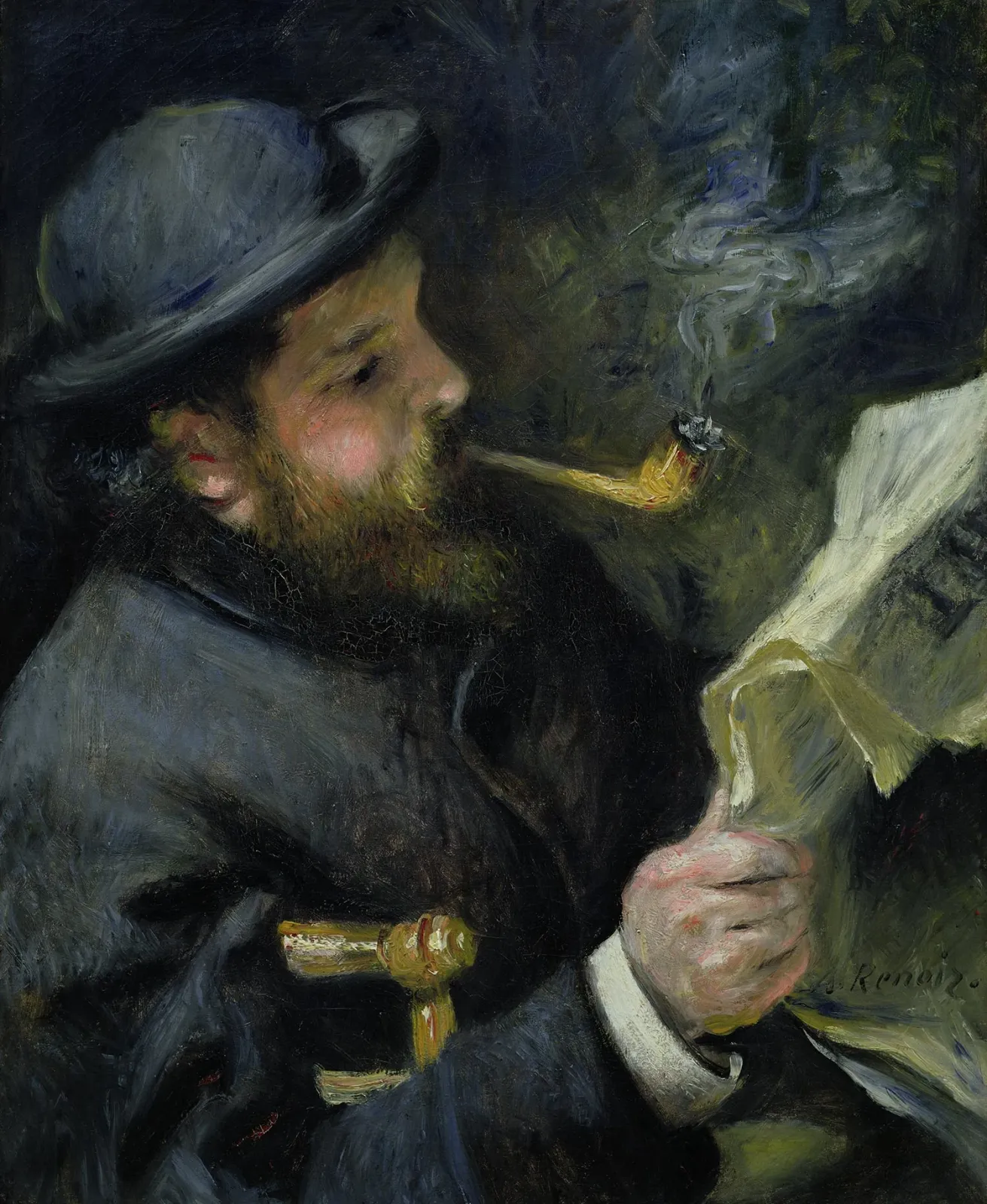 Claude Monet lisant, Pierre-Auguste Renoir