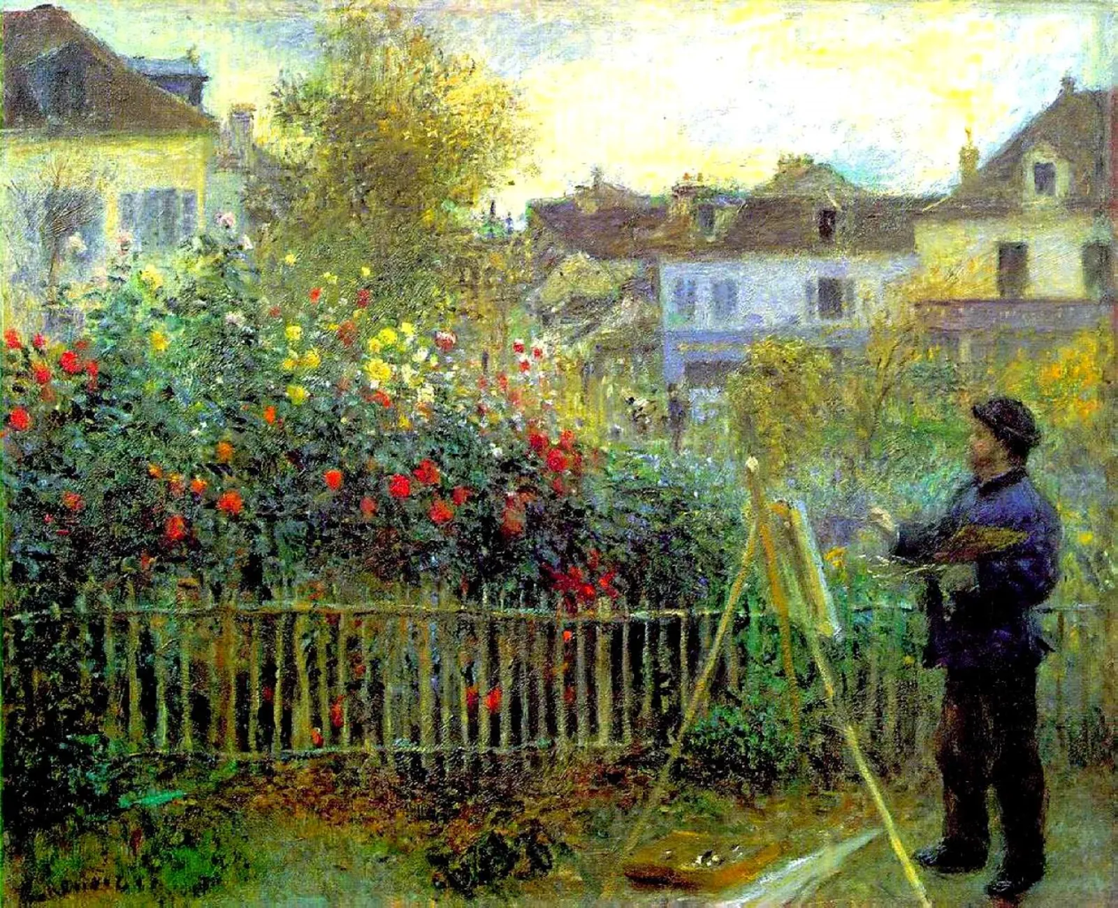 Claude Monet Painting in His Garden at Argenteuil, Pierre-Auguste Renoir