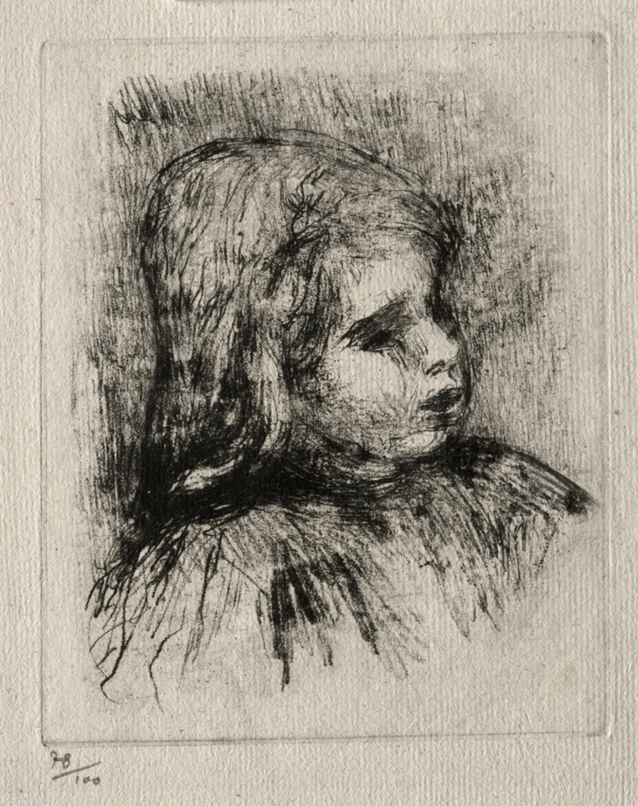 Claude Renoir, de trois-quarts à droite, Pierre-Auguste Renoir
