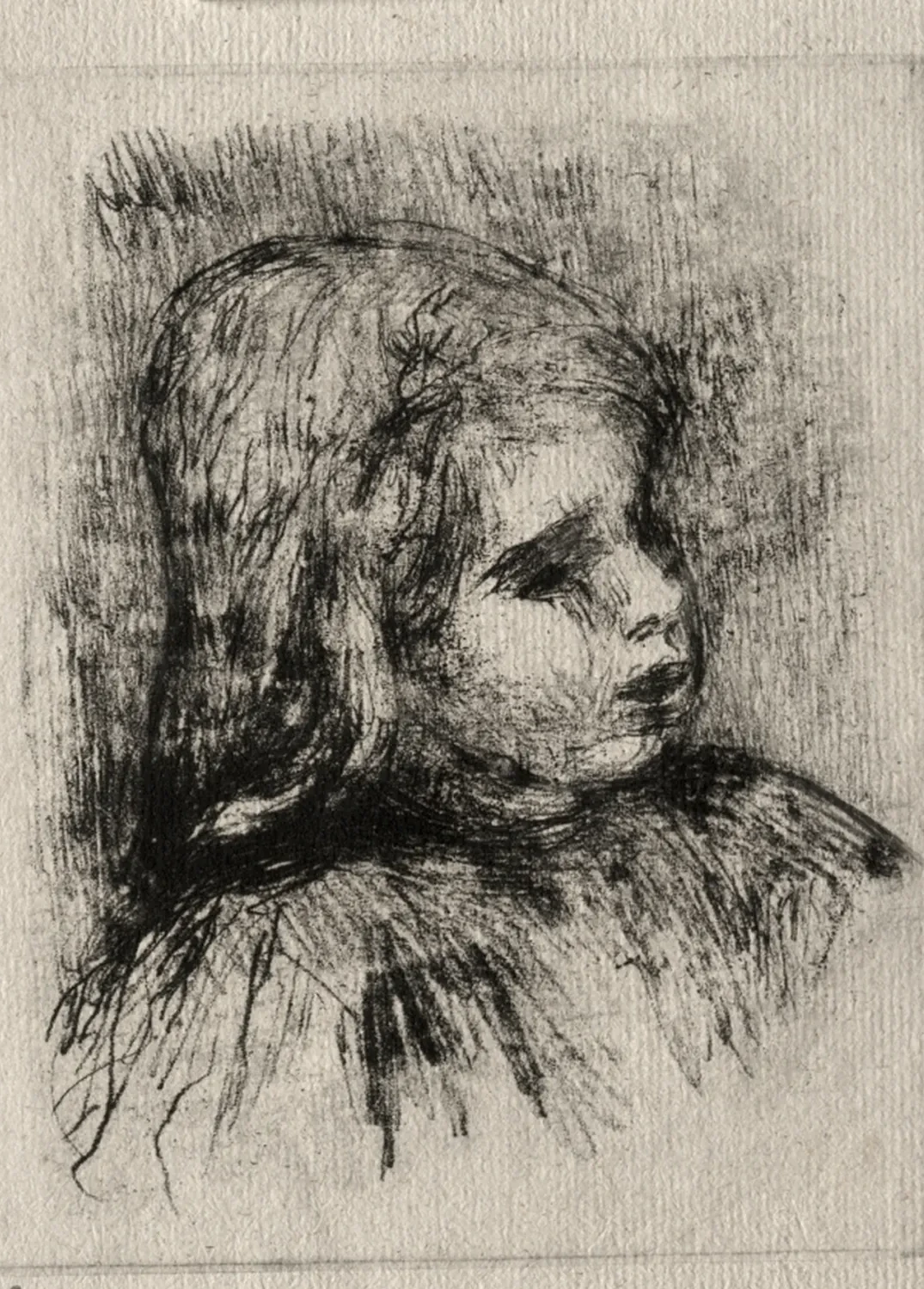Claude Renoir, de trois-quarts à droite, Pierre-Auguste Renoir