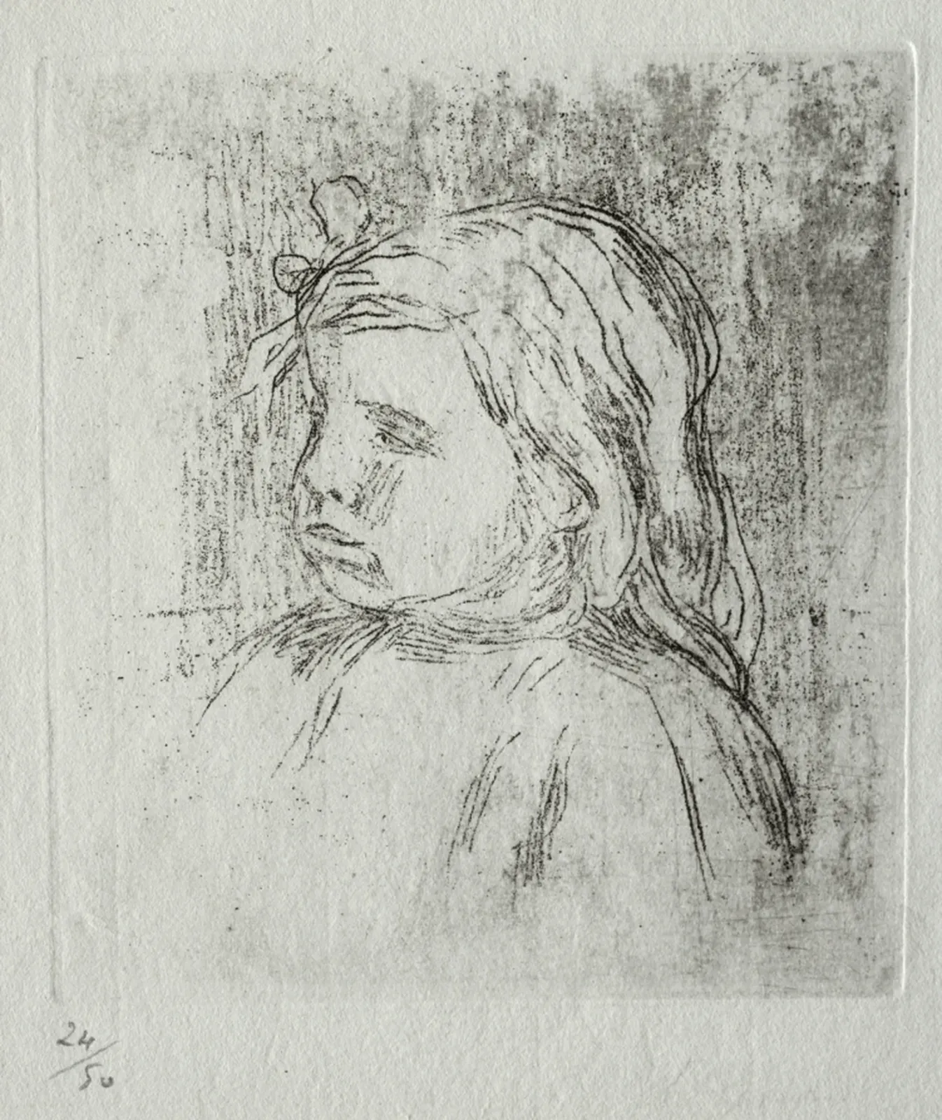 Claude Renoir, de trois-quarts à gauche, Pierre-Auguste Renoir