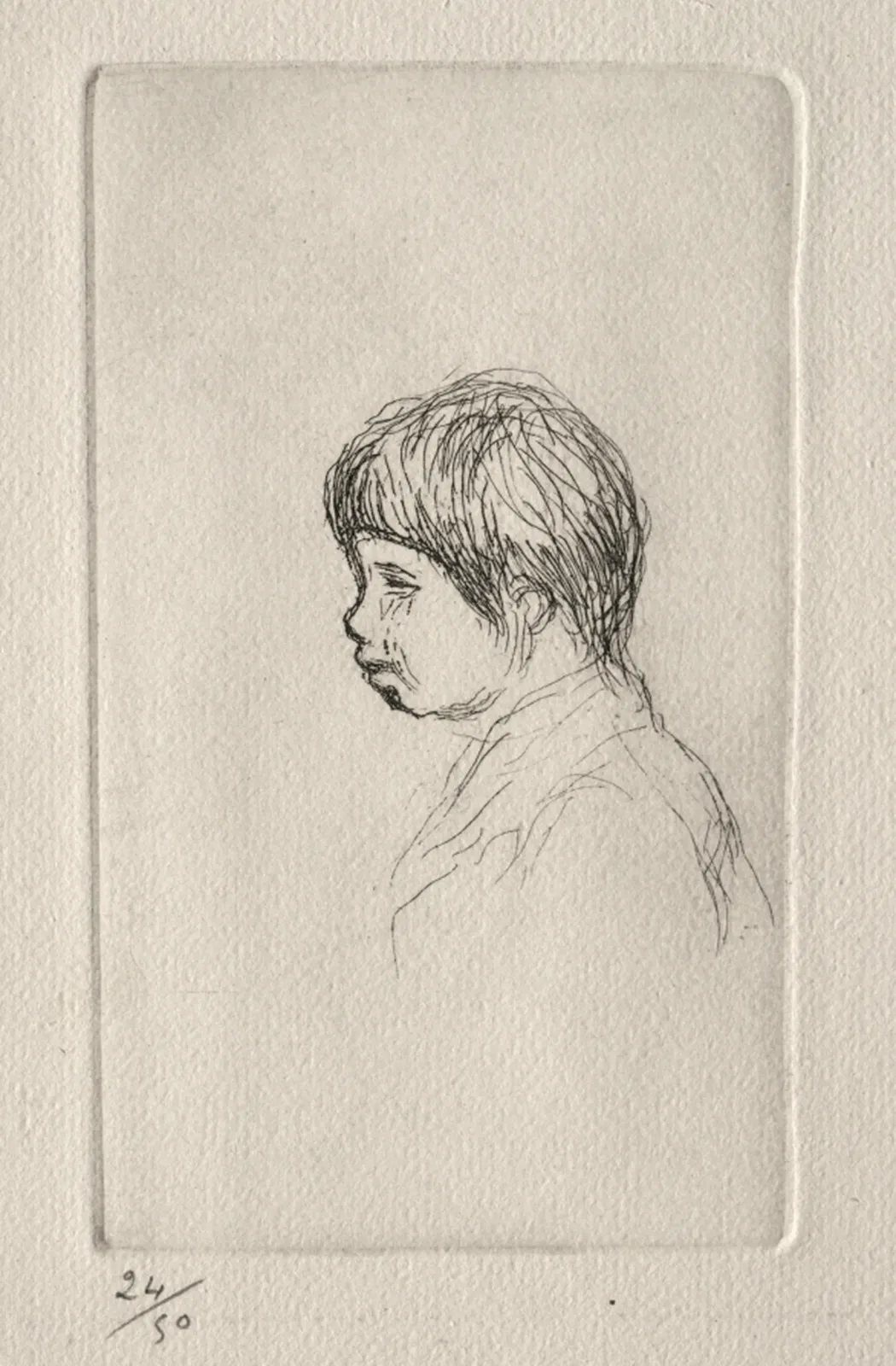 Claude Renoir, the Artist's Son, in Profile, Pierre-Auguste Renoir