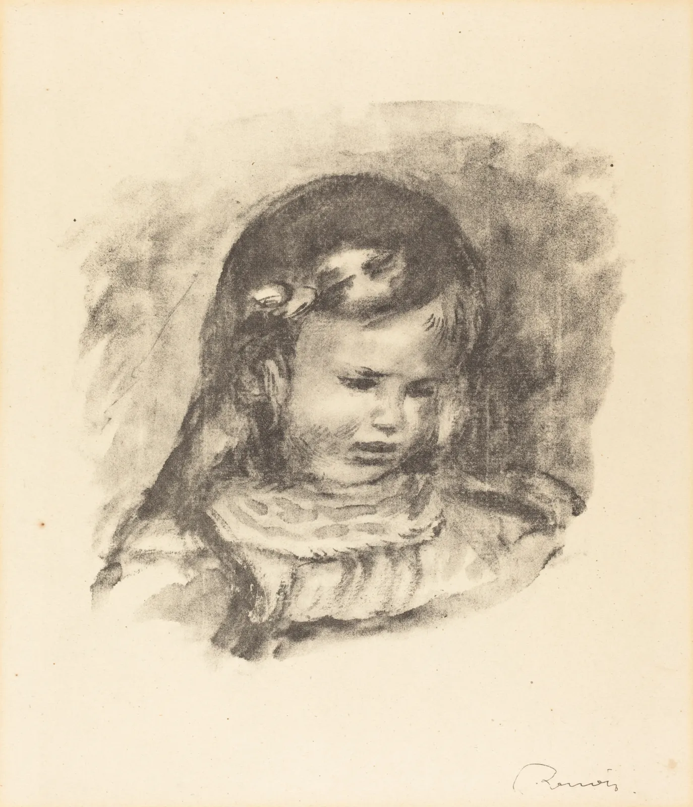 Claude Renoir, with Lowered Head, Pierre-Auguste Renoir