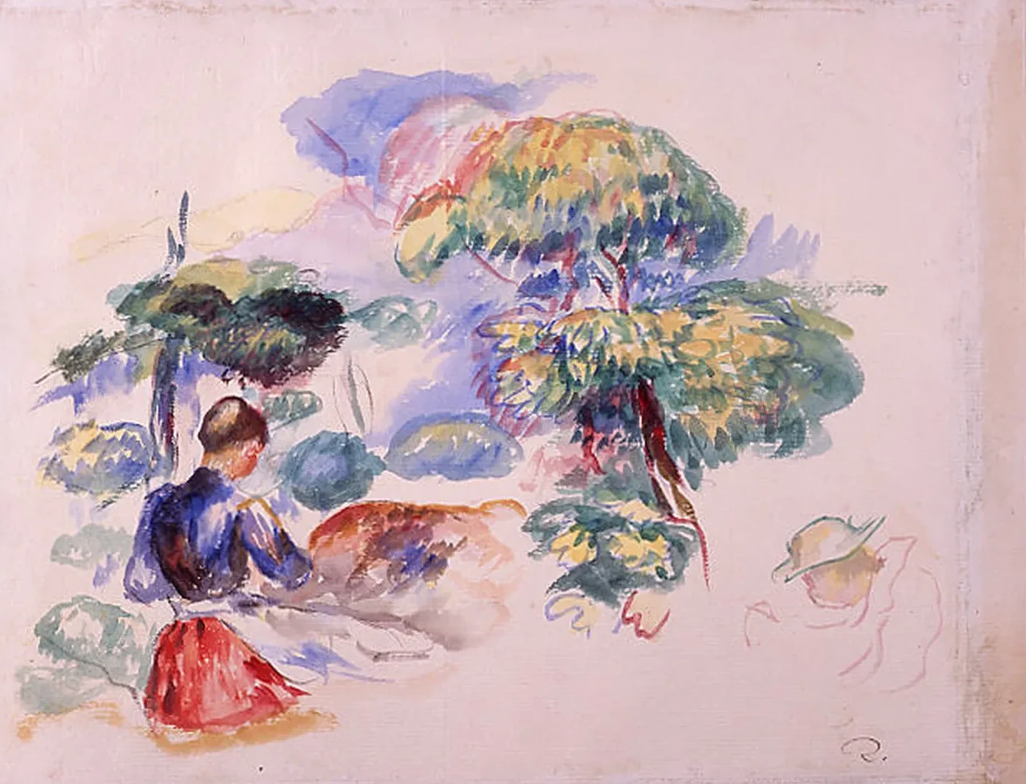 Étude de paysage avec une femme, Pierre-Auguste Renoir