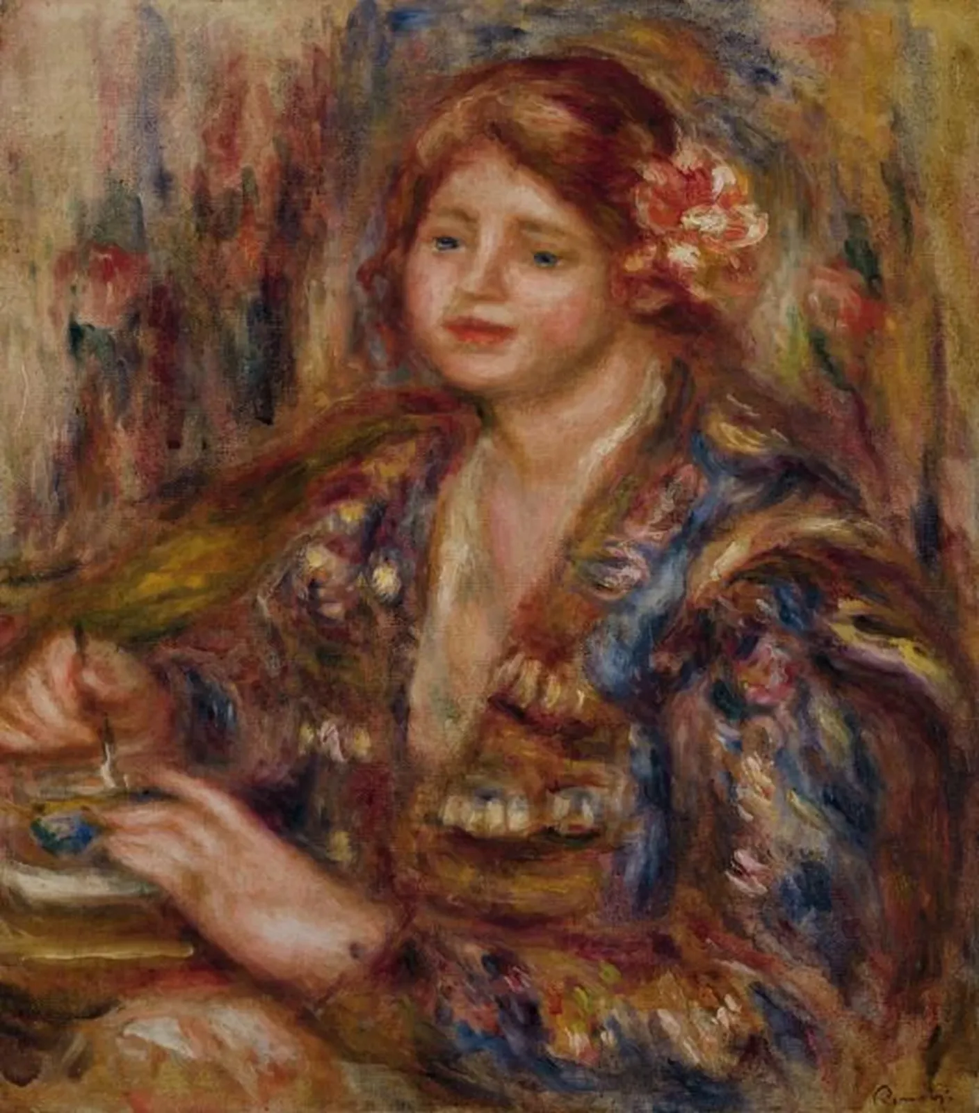 Femme avec une rose, Pierre-Auguste Renoir