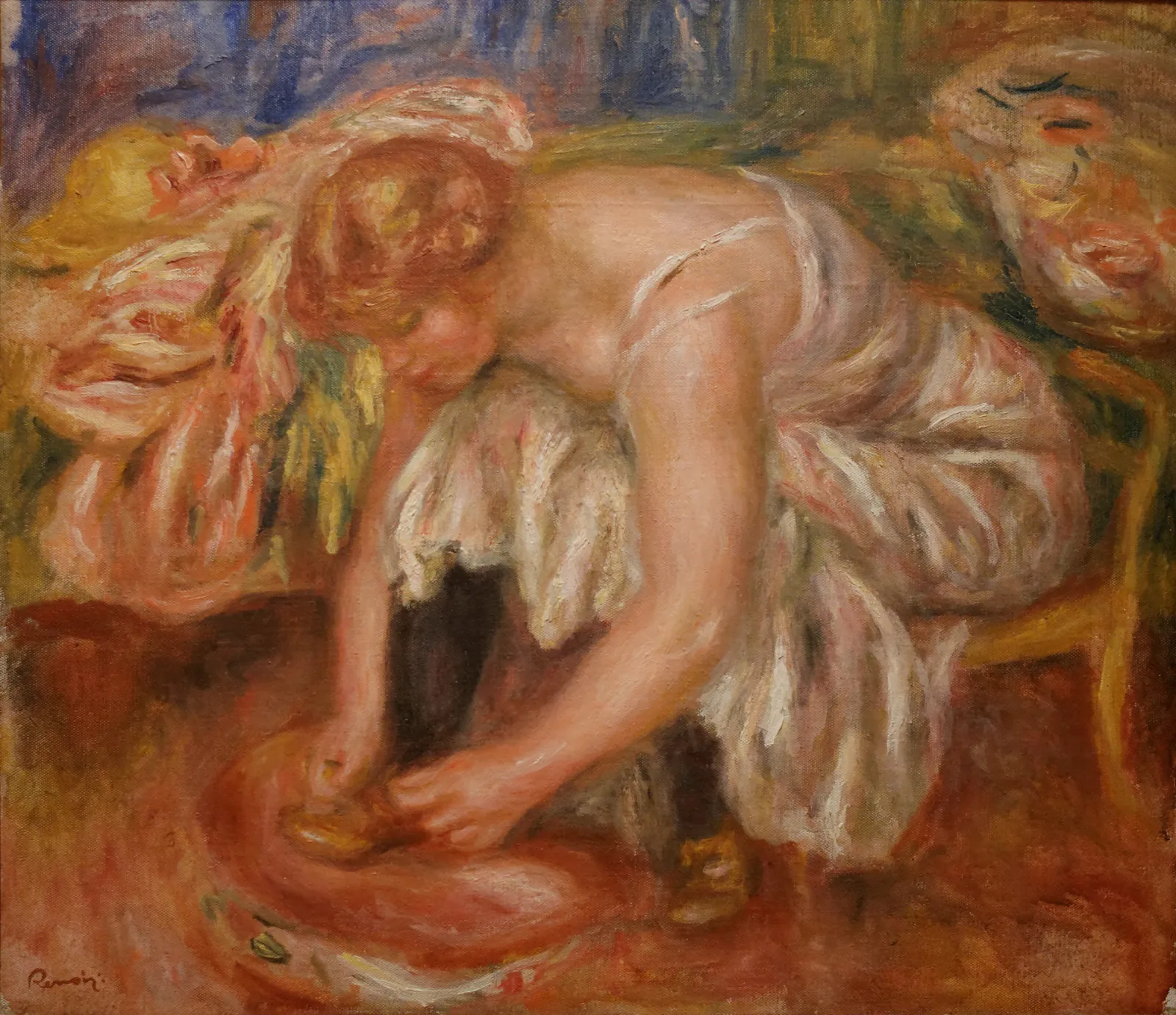 Femme laçant ses chaussures, Pierre-Auguste Renoir