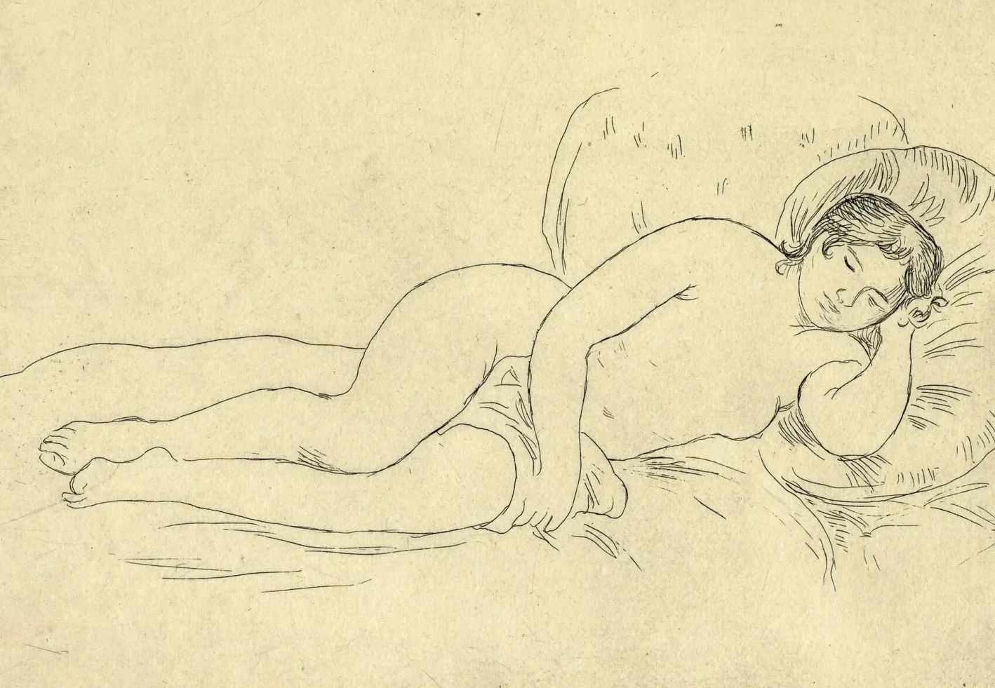 Femme nue couchée, tournée à droite, Pierre-Auguste Renoir