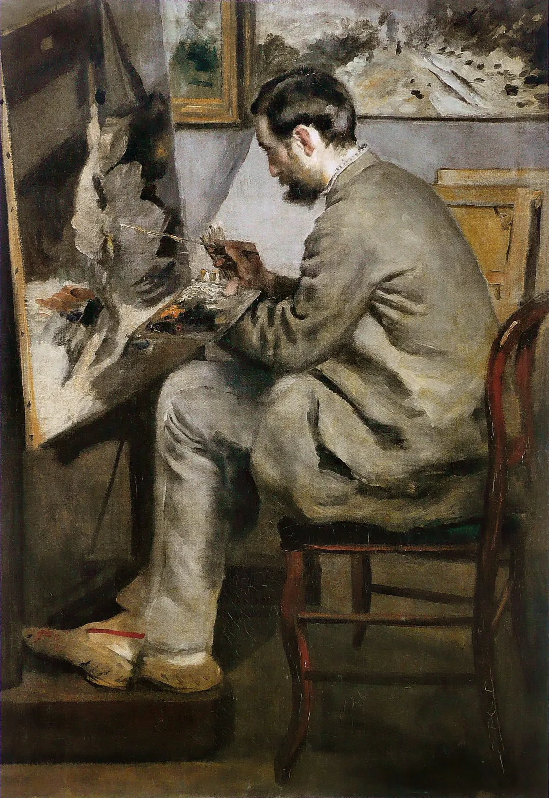 Frédéric Bazille peignant à son chevalet, Pierre-Auguste Renoir