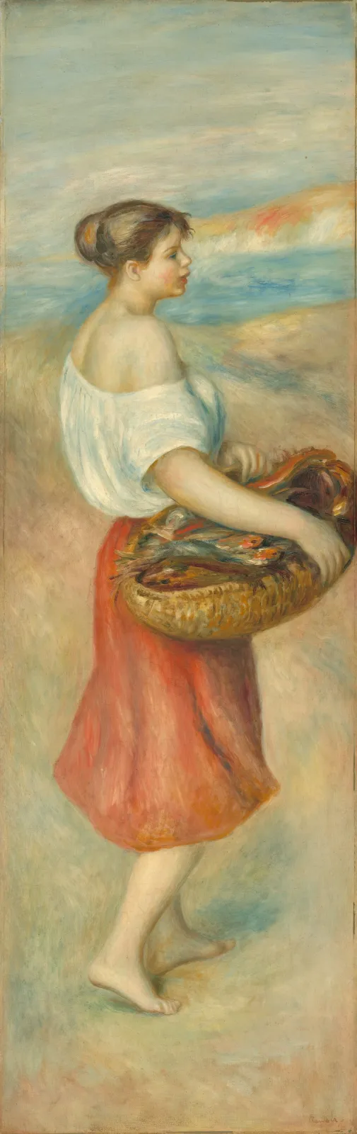 Girl with a Basket of Fish, Pierre-Auguste Renoir