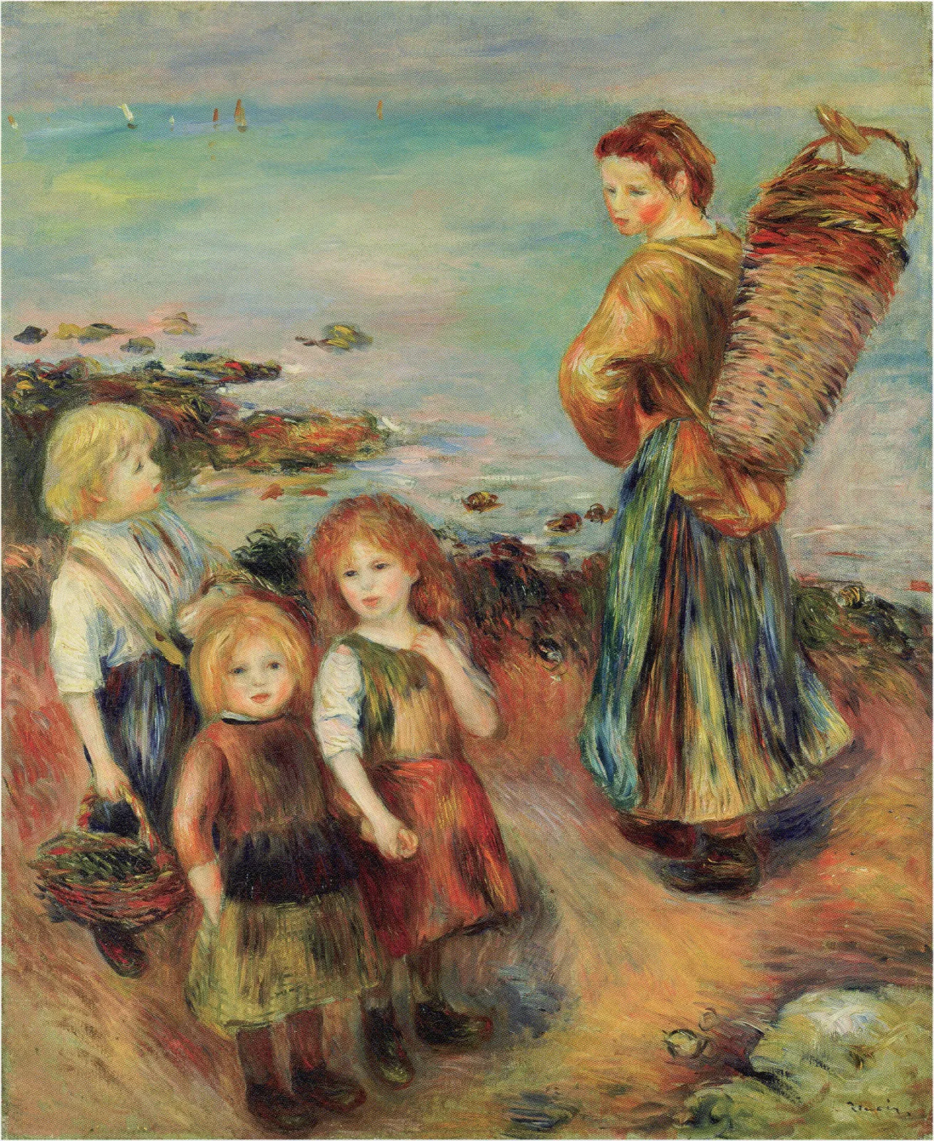 Girls Fishing for Mussels, Pierre-Auguste Renoir