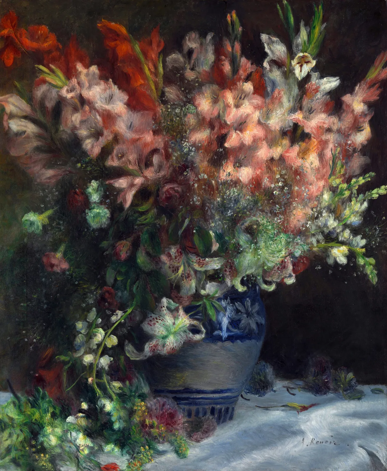 Gladioli in a Vase, Pierre-Auguste Renoir