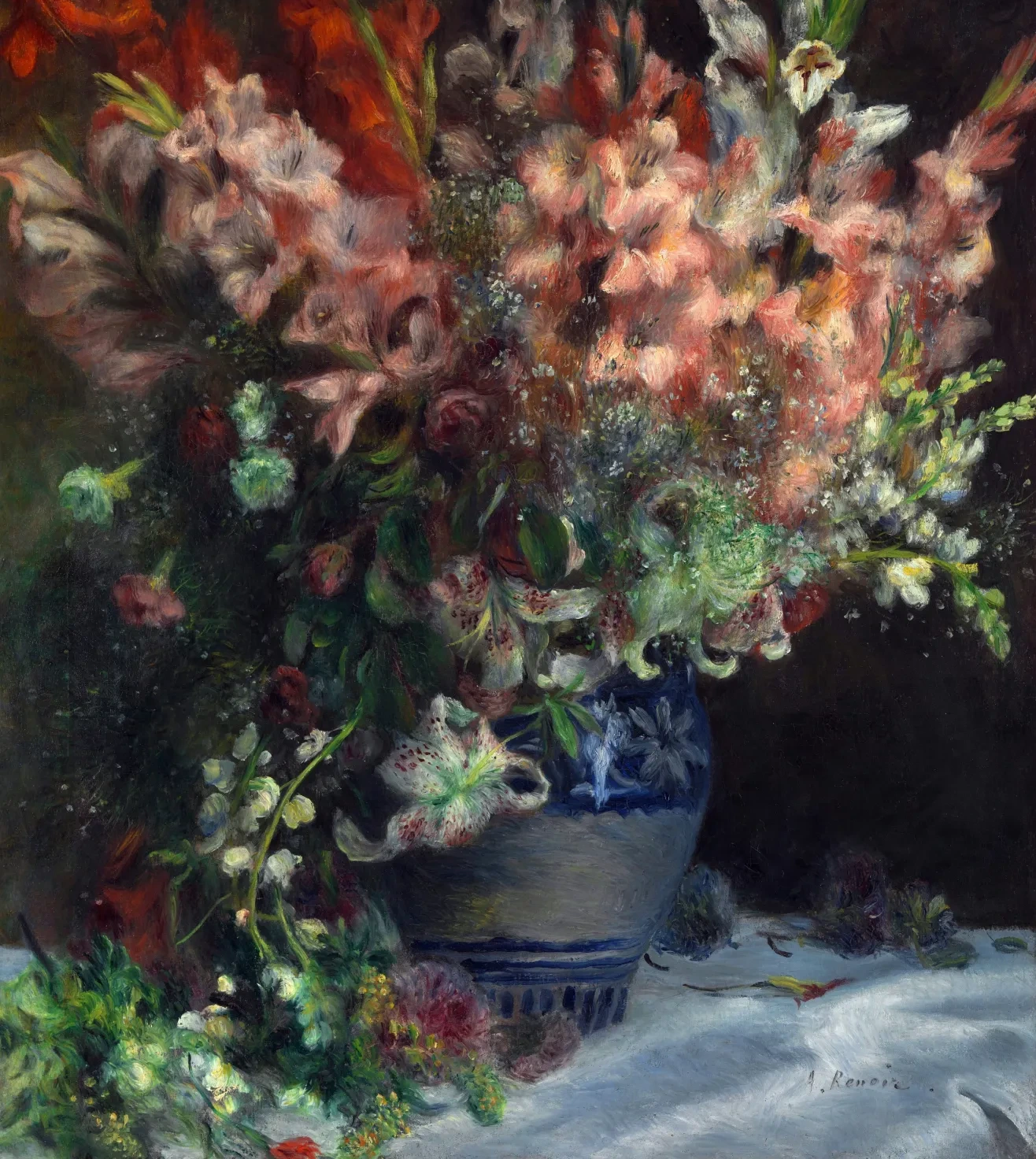 Gladioli in a Vase, Pierre-Auguste Renoir