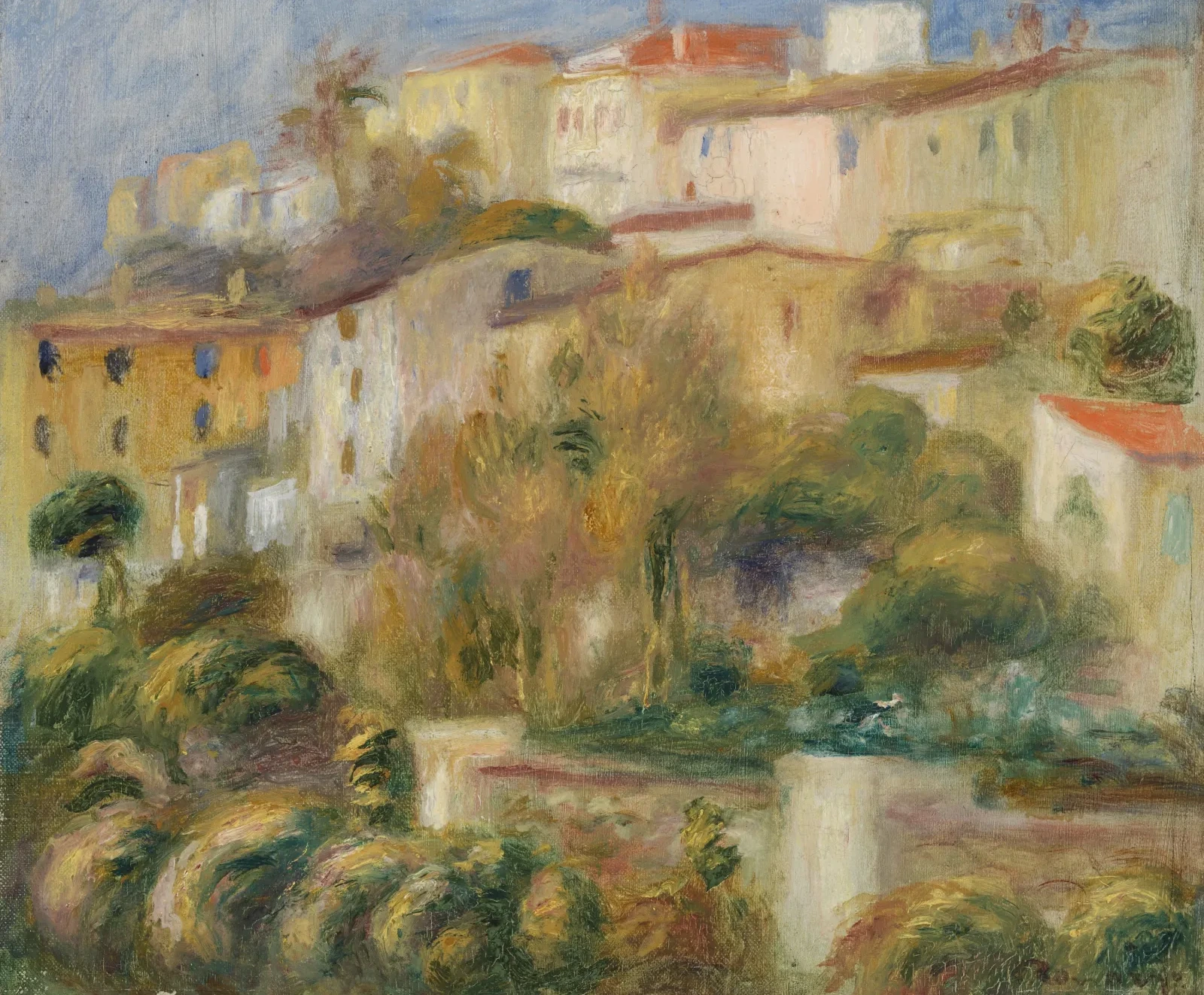 Houses on a Hill (Groupe de maisons sur un coteau), Pierre-Auguste Renoir