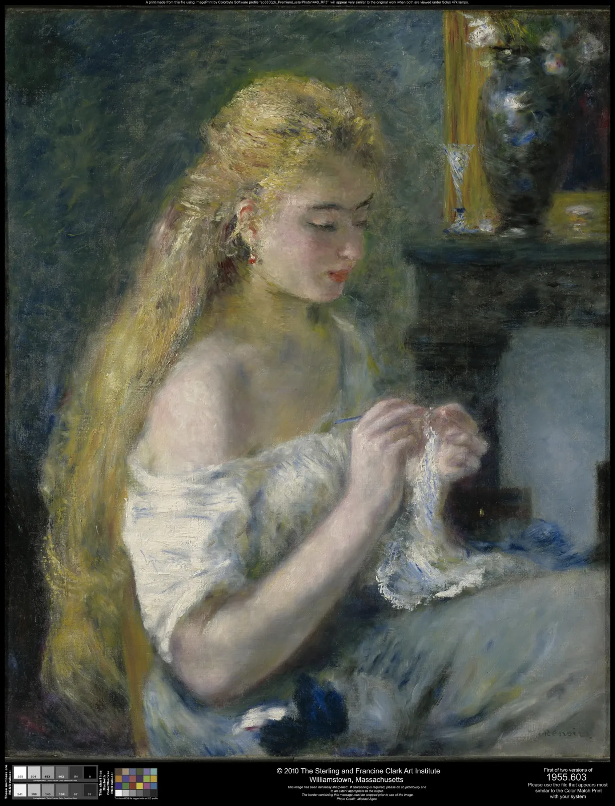 Jeune femme cousant, Pierre-Auguste Renoir