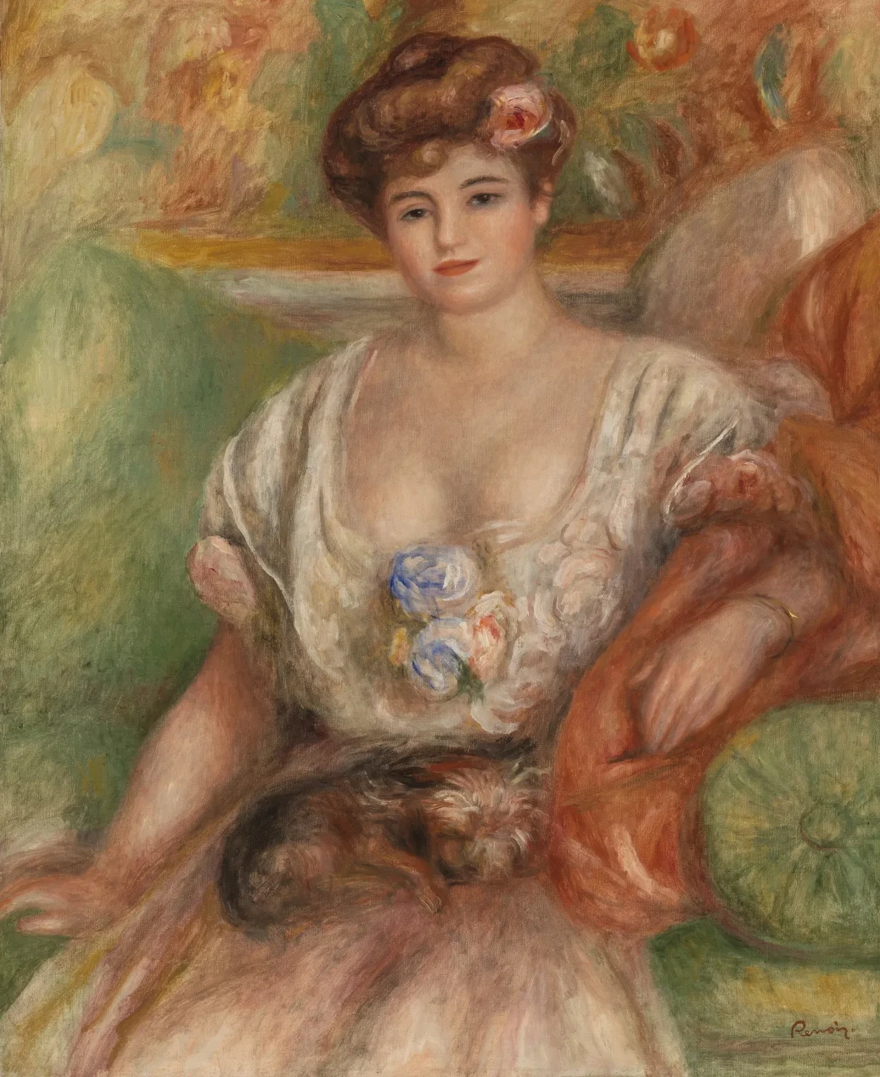 Misia Sert avec un petit chien, Pierre-Auguste Renoir
