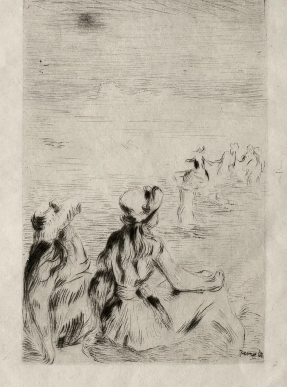 On the Beach at Berneval, Pierre-Auguste Renoir