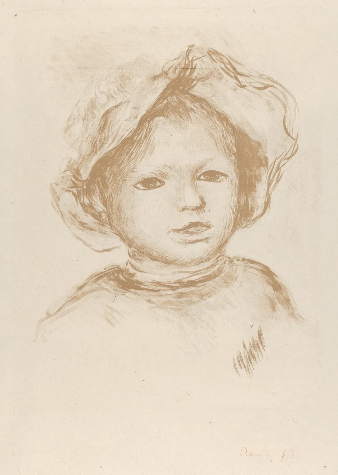 Pierre Renoir from the Front (Head of a Child / Tête d'enfant), from "L'Estampe Originale", Pierre-Auguste Renoir