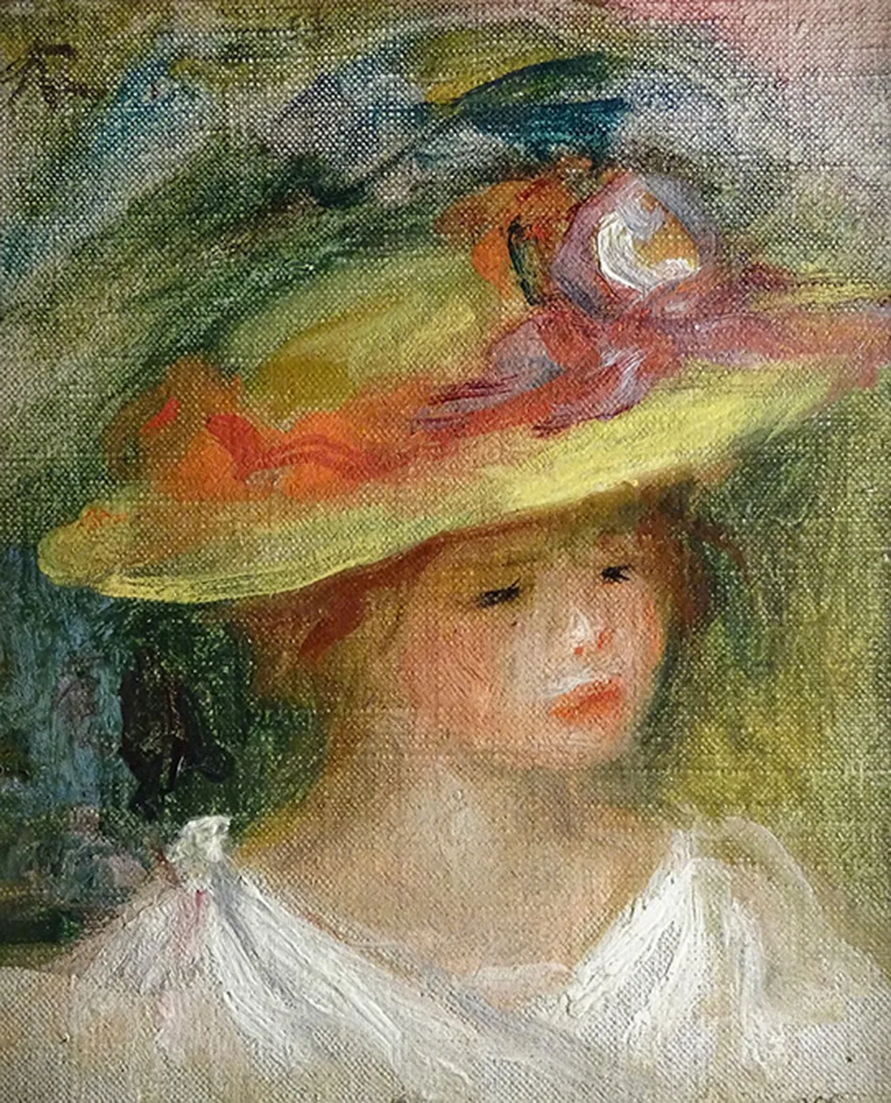 Portrait d’enfant avec chapeau, Pierre-Auguste Renoir