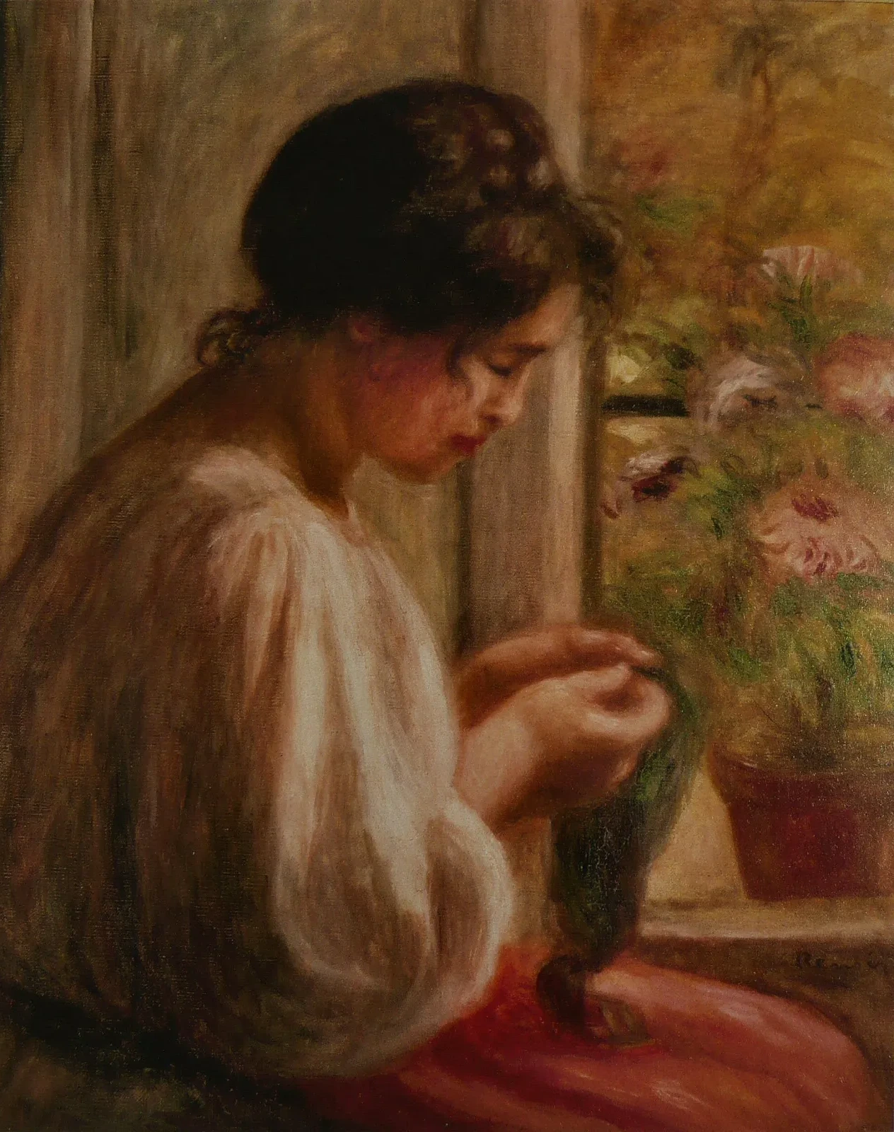 Ravaudeuse à la fenêtre, Pierre-Auguste Renoir