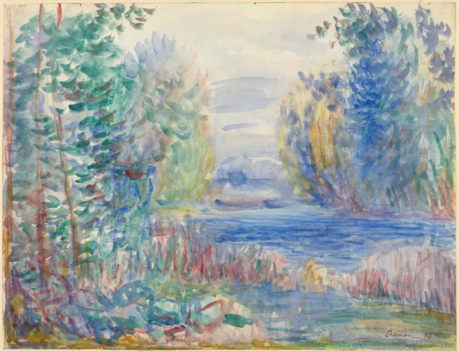 River Landscape, Pierre-Auguste Renoir