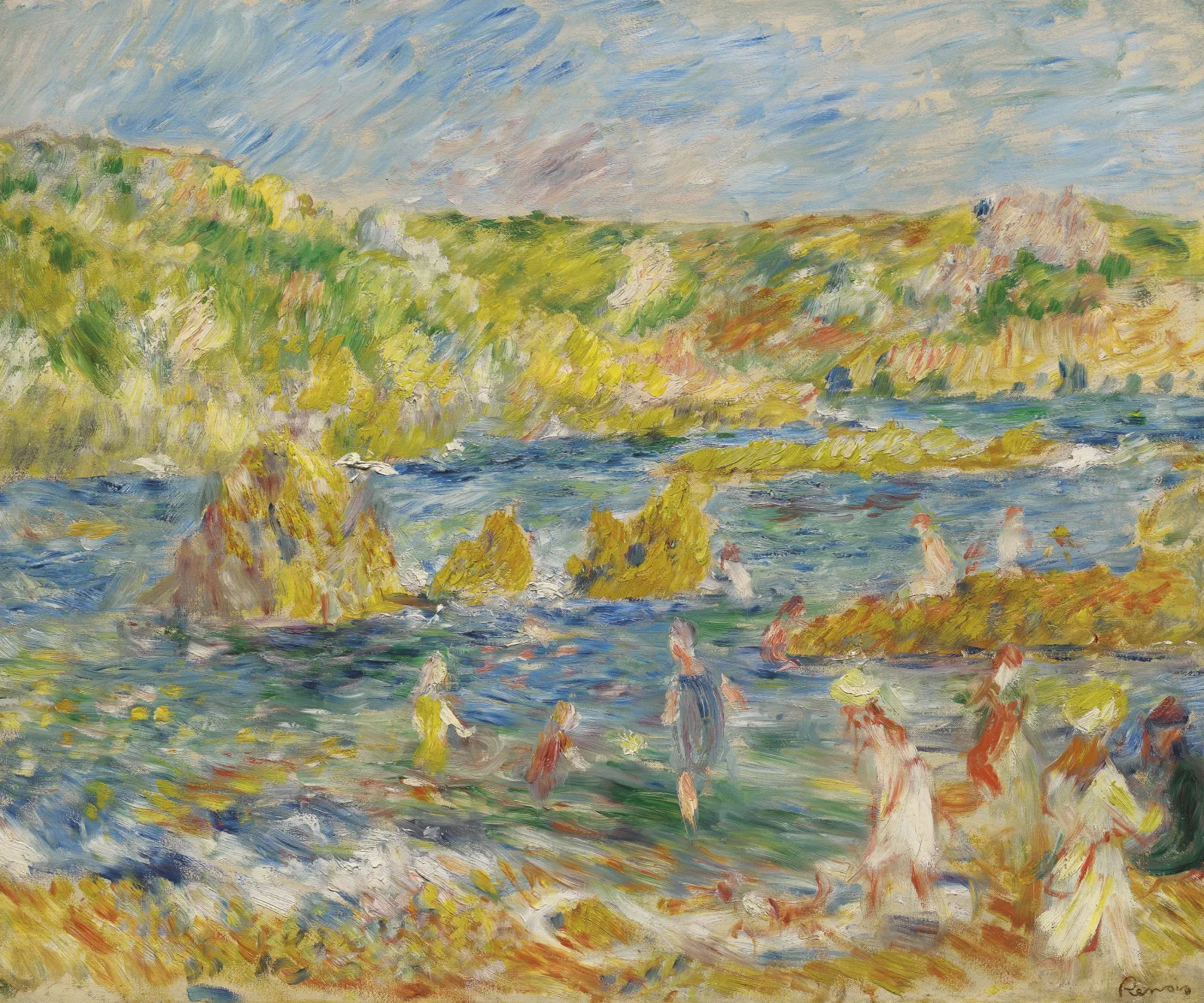 Rochers de Guernesey avec personnages (Plage à Guernesey), Pierre-Auguste Renoir