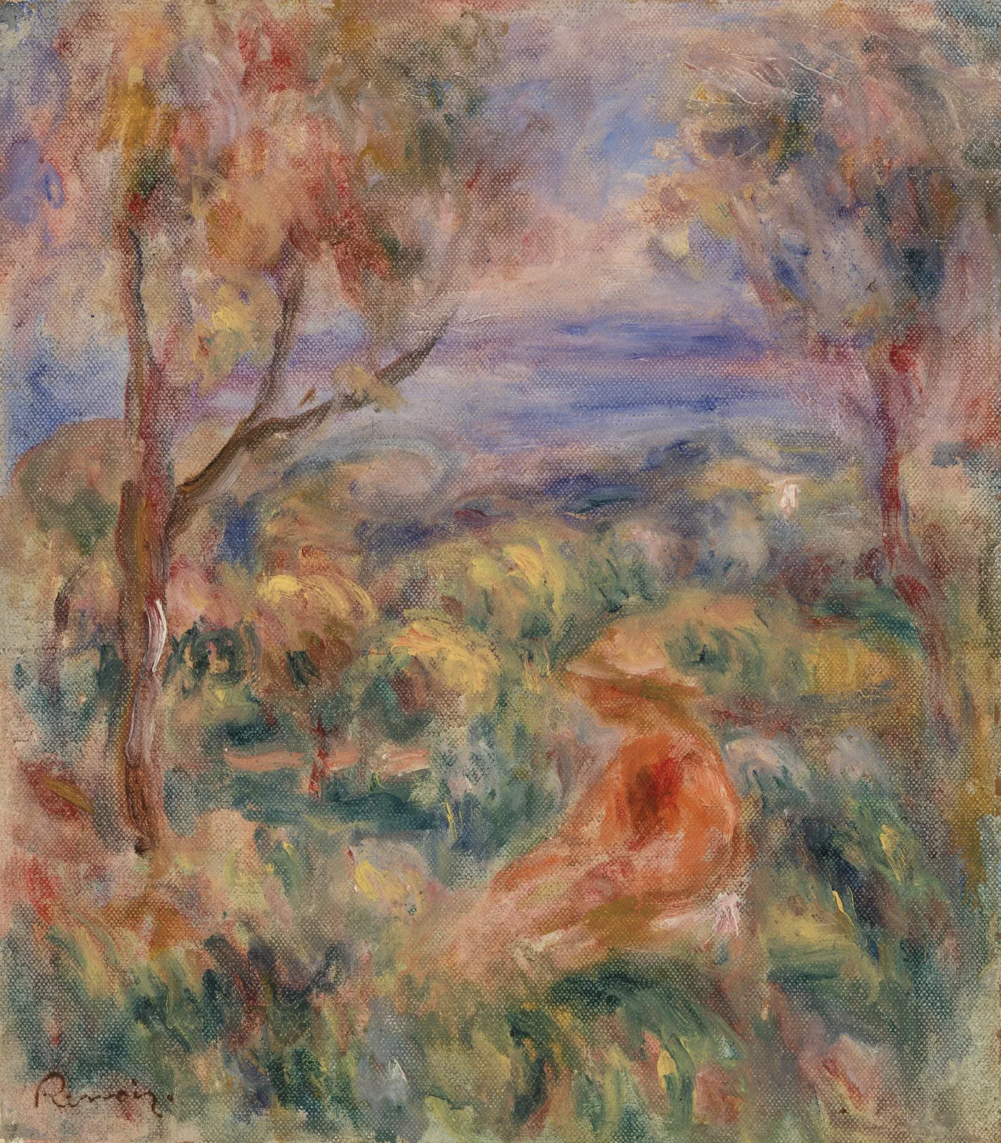 Seated Woman with Sea in the Distance (Femme assise au bord de la mer), Pierre-Auguste Renoir