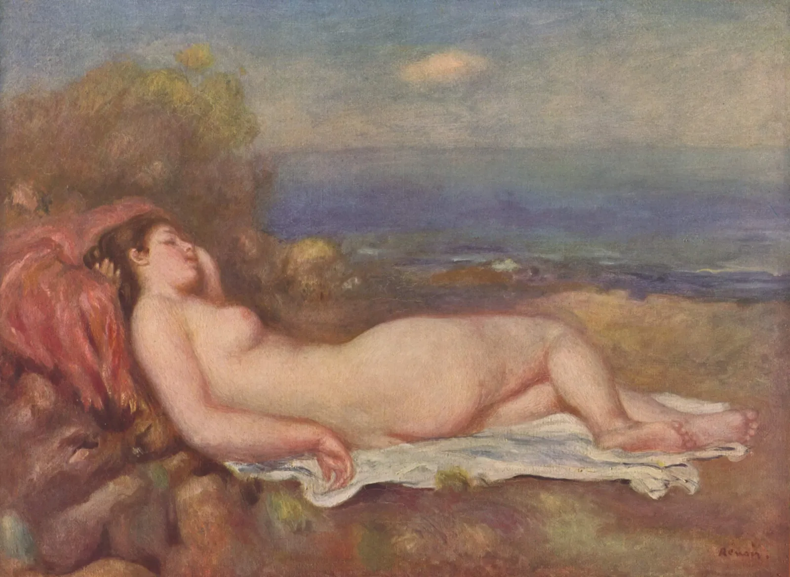 Sleeping by the sea, Pierre-Auguste Renoir