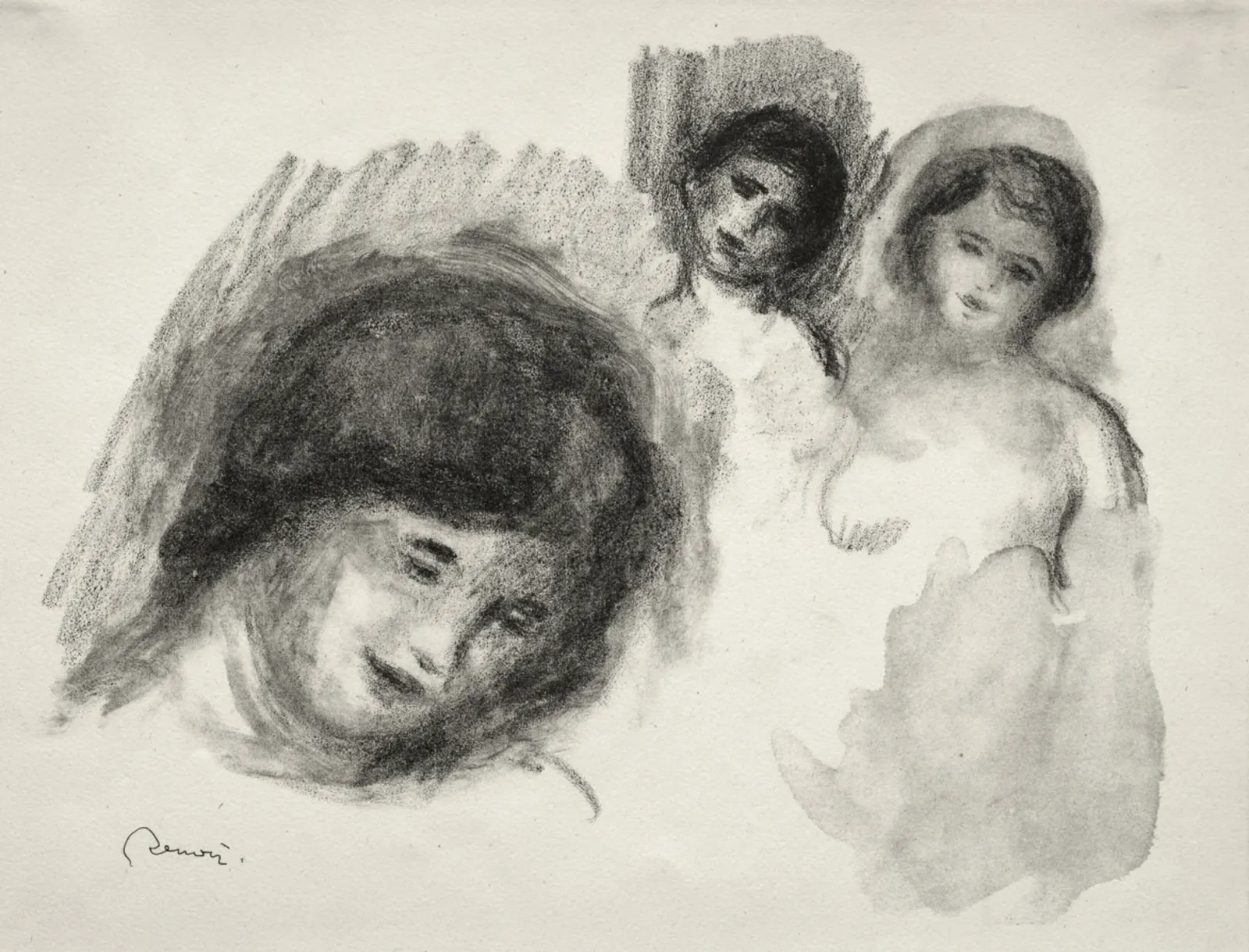 Stone with Three Sketches, Pierre-Auguste Renoir