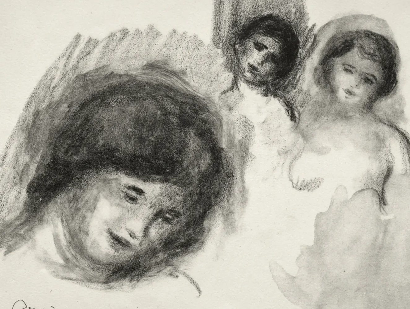 Stone with Three Sketches, Pierre-Auguste Renoir