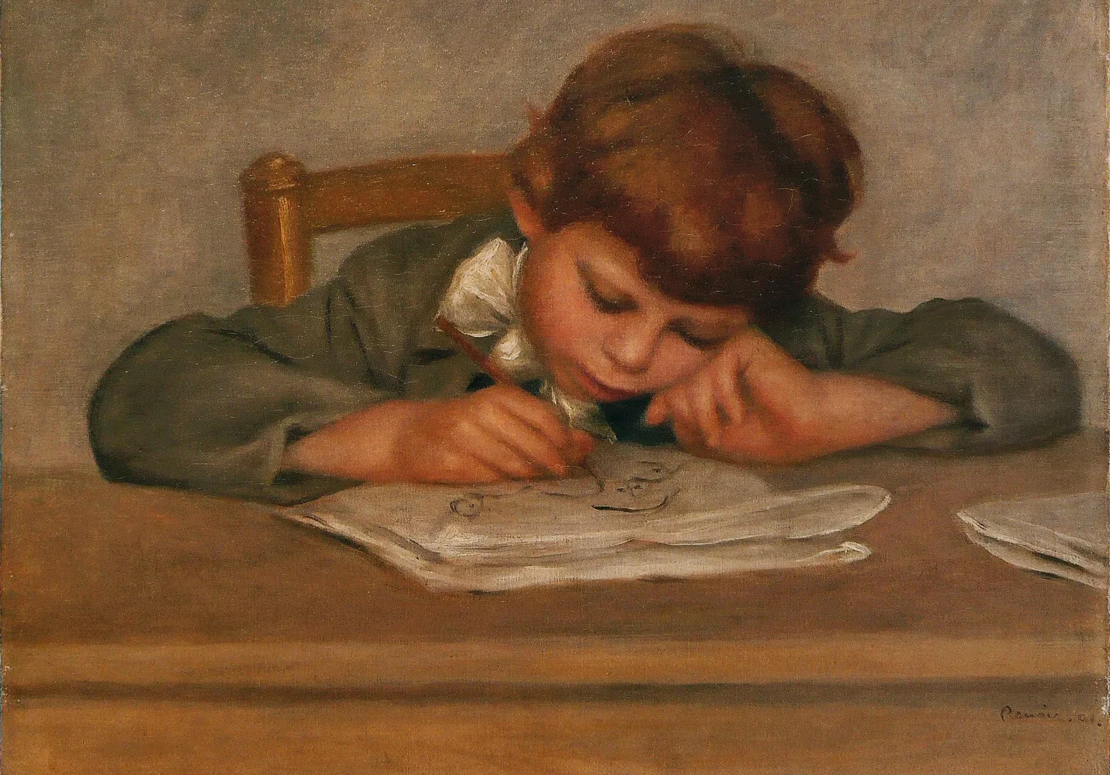 Le Fils de l'artiste, Jean, dessinant, Pierre-Auguste Renoir